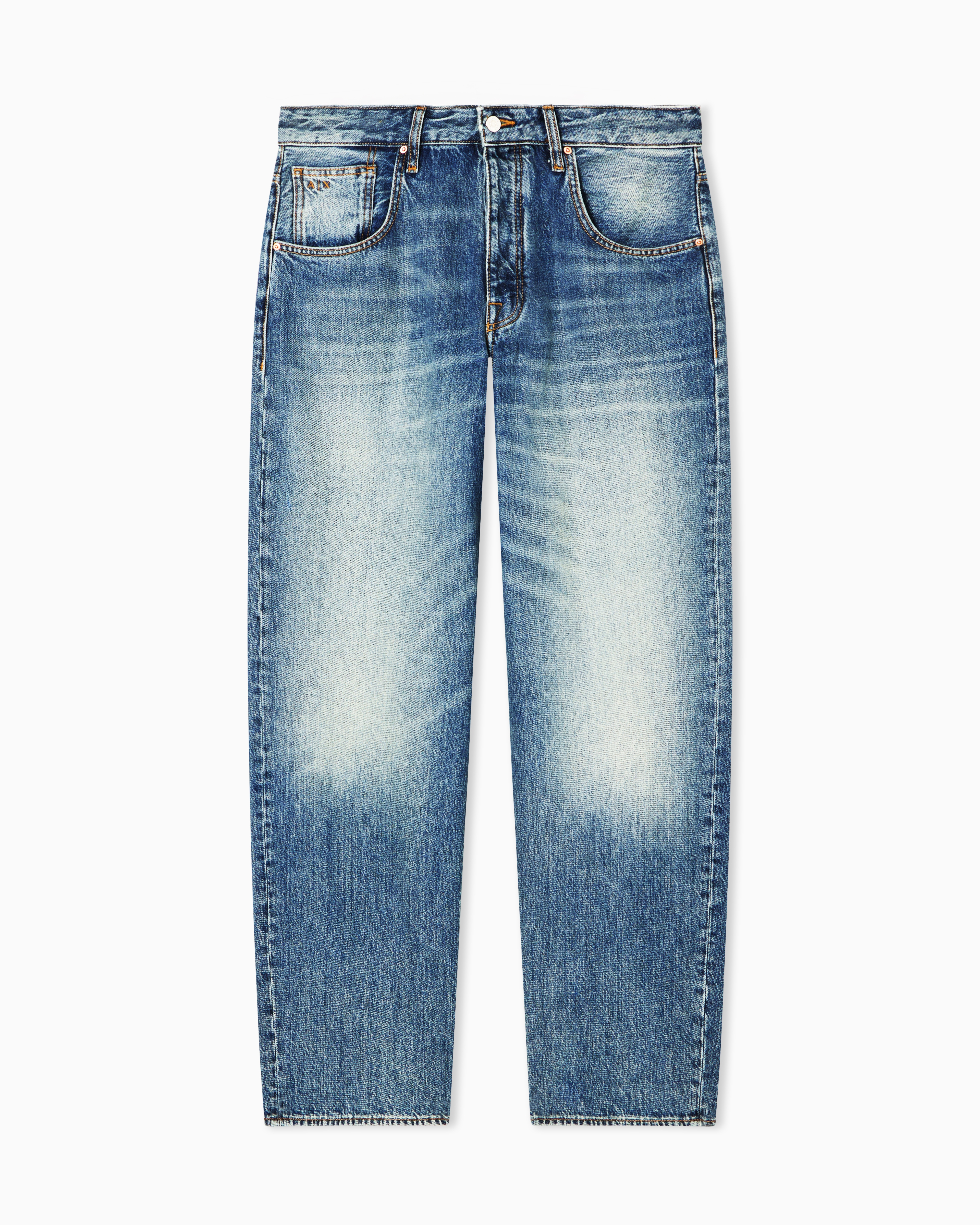 EMPORIO ARMANI archive ダメージ バギーデニム グランジ ブルーウォッシュ バギーデニムパンツ | Armani Exchange