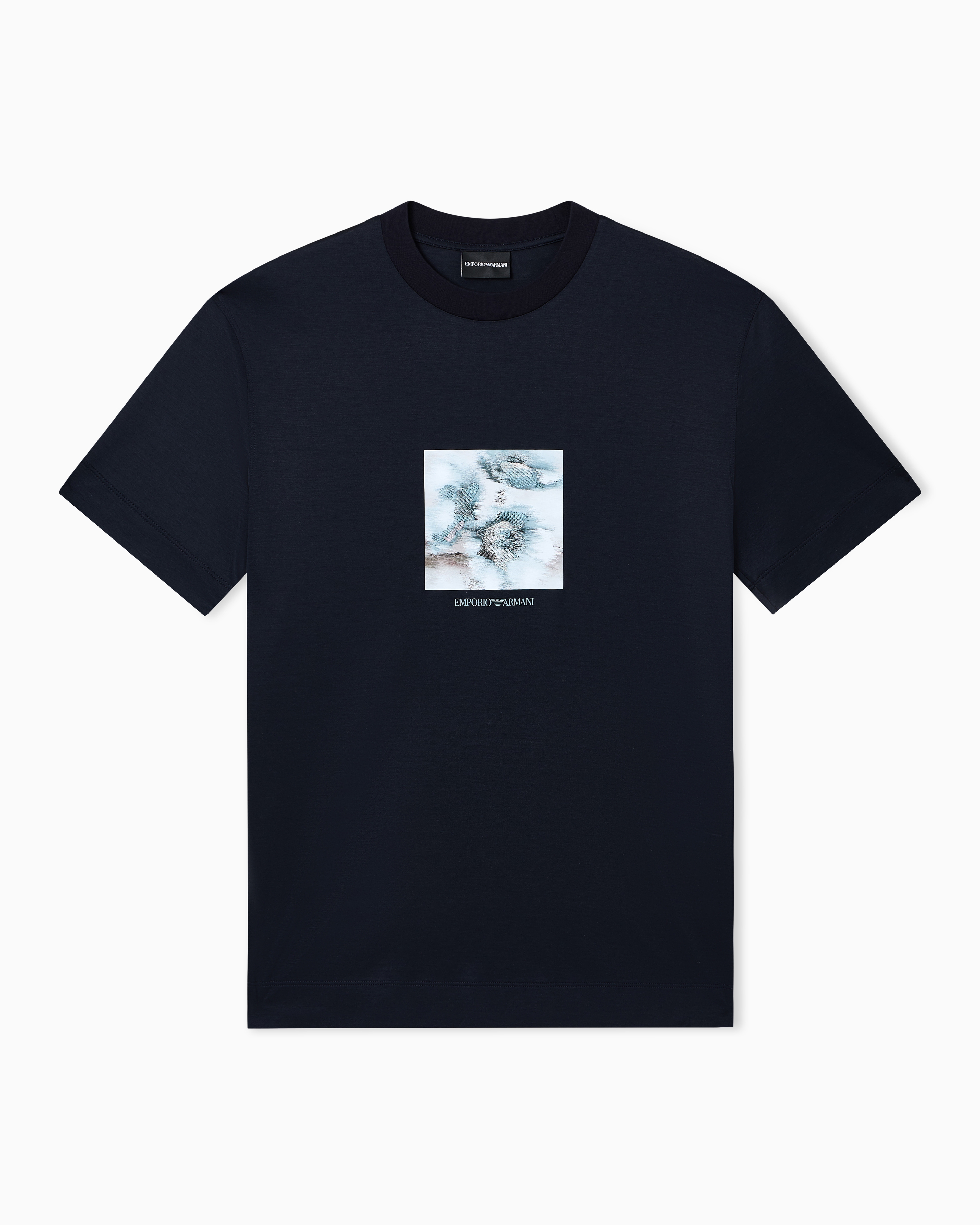 Tシャツ リヨセル混紡ジャージー プリント＆刺繍 グラフィックモチーフ