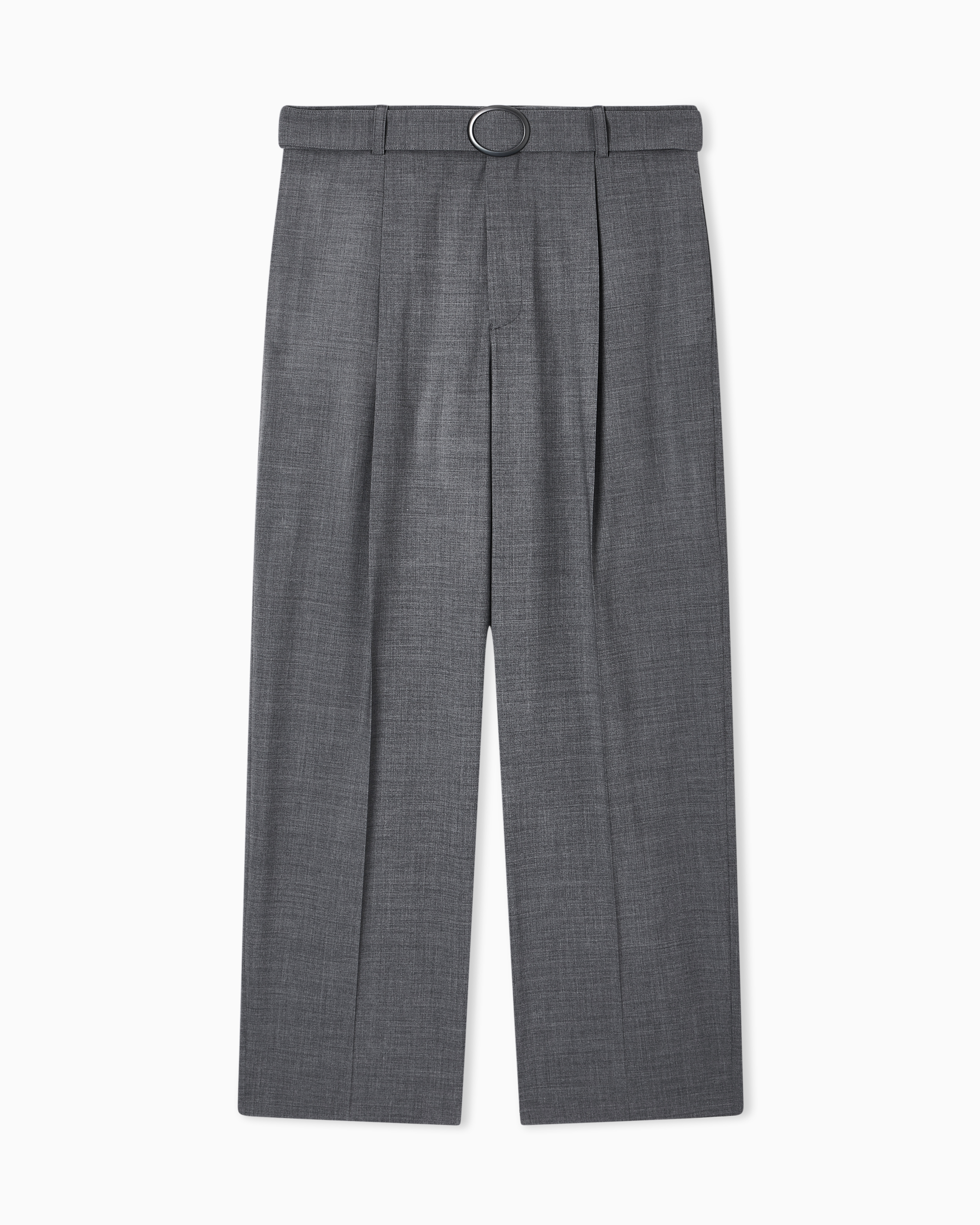 パンツ armani archive wool grey trousers Trousers with pleats and belt in stretch wool canvas | Emporio Armani