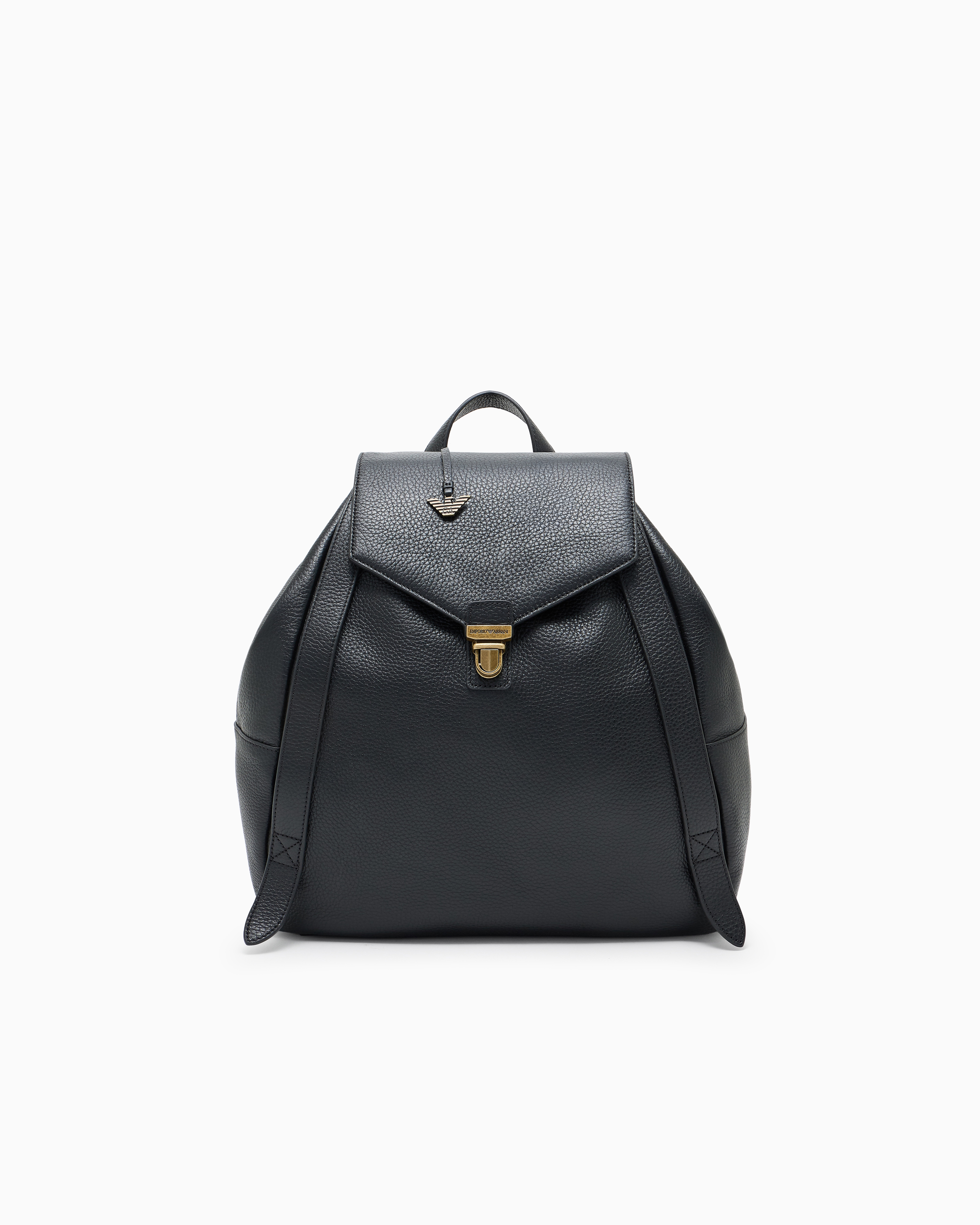Icon pebbled leather backpack | Emporio Armani US