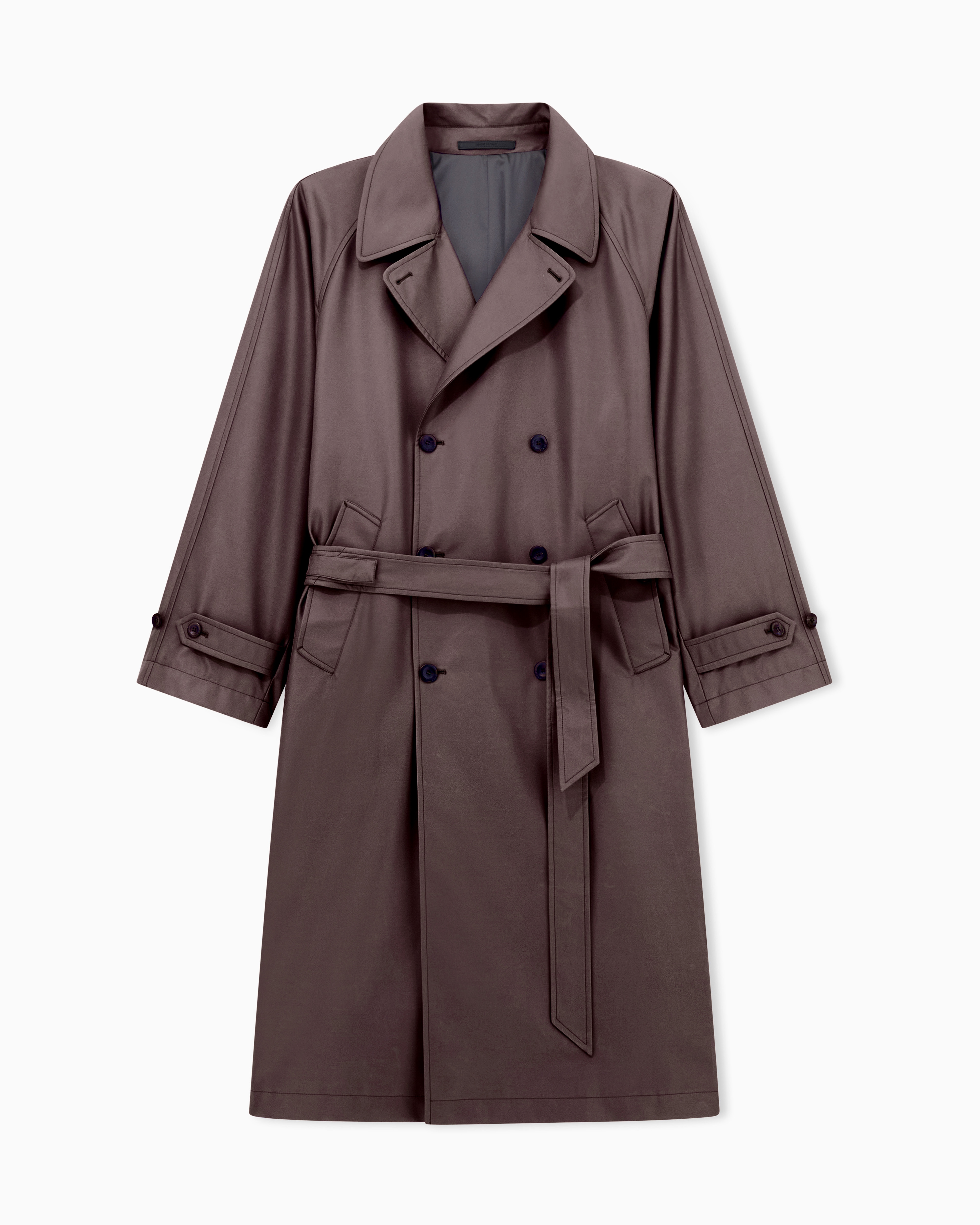 Silk-blend twill trench coat | Giorgio Armani US