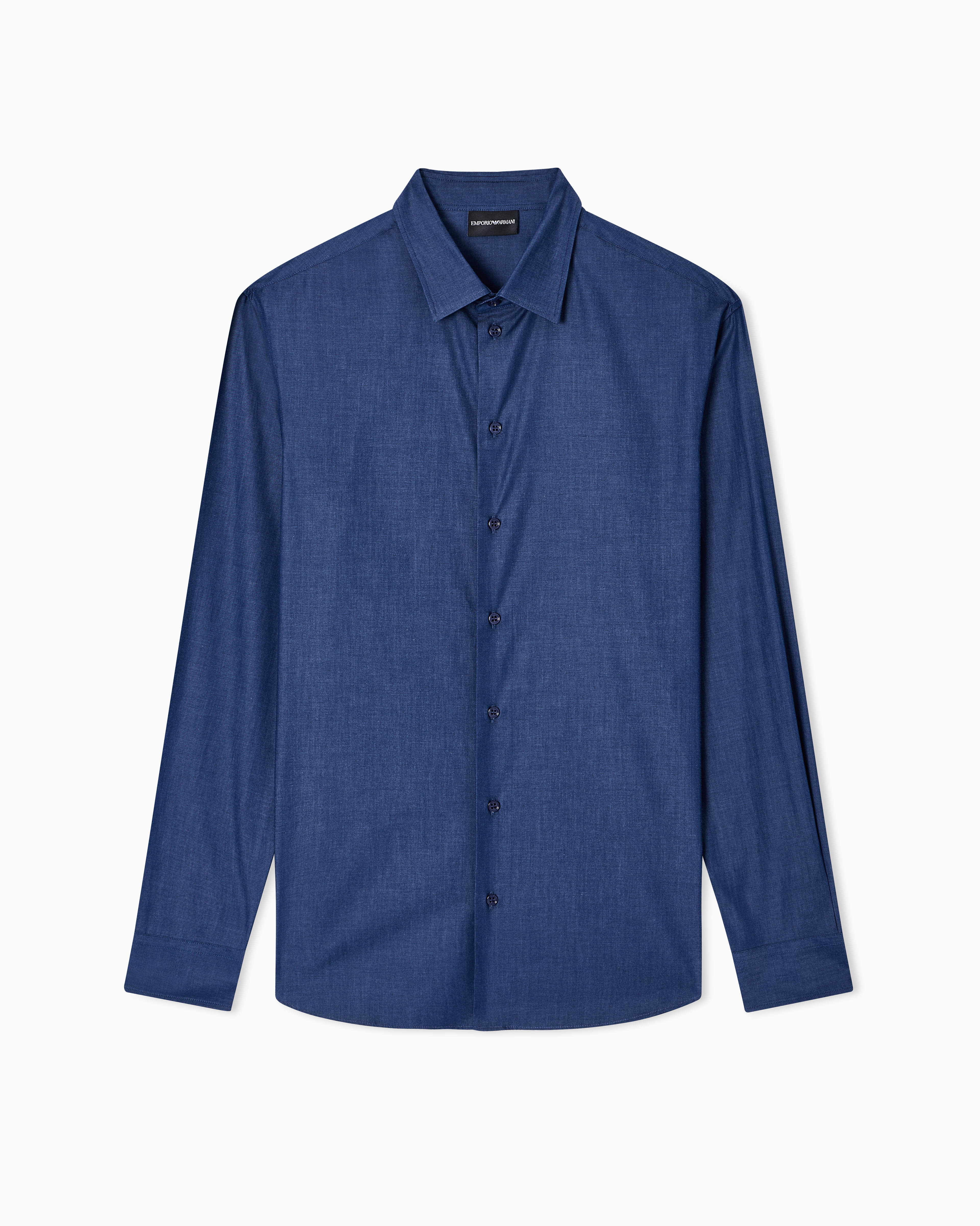 Denim-effect fabric shirt | Emporio Armani