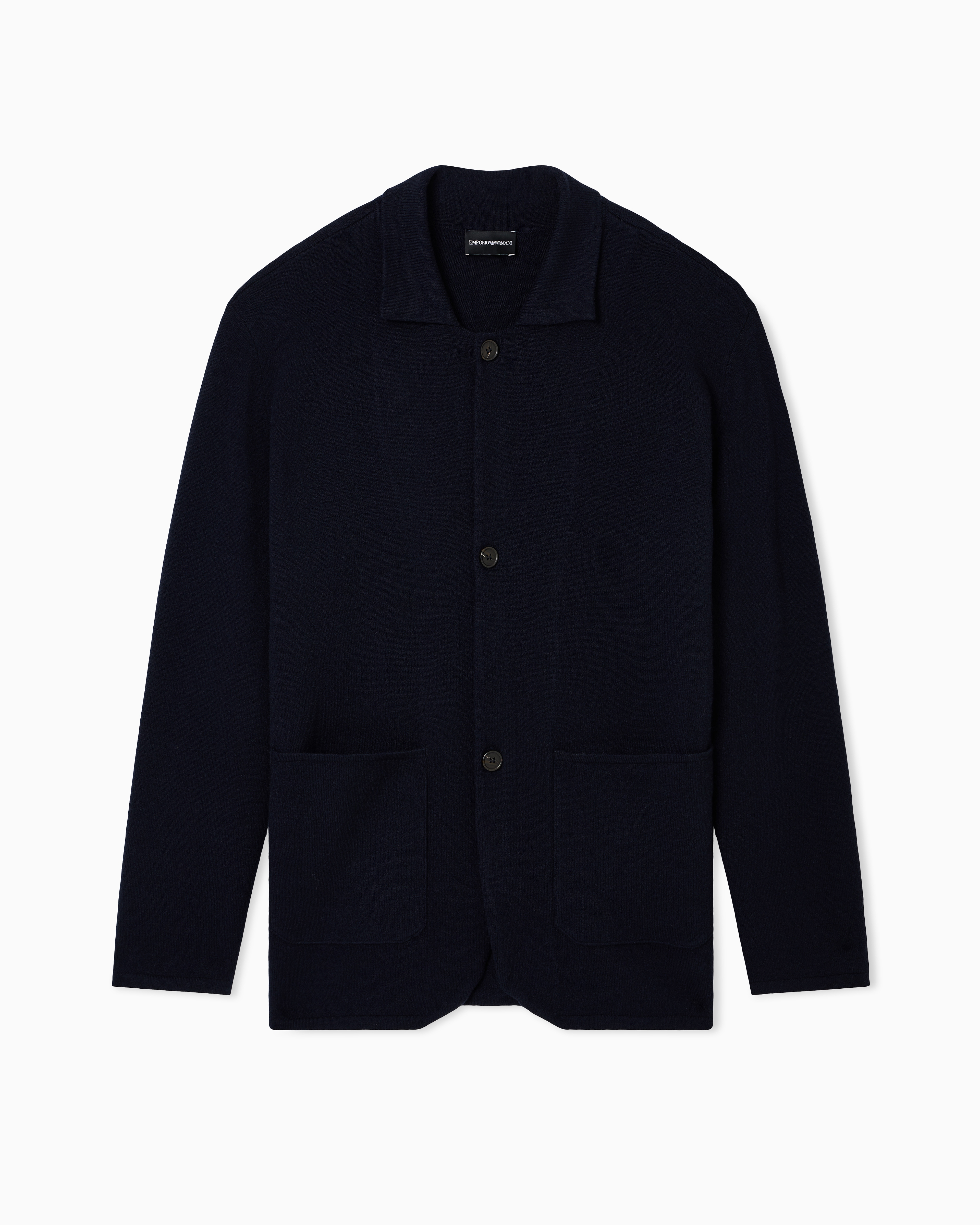 Plain-knit virgin-wool jacket | Emporio Armani US