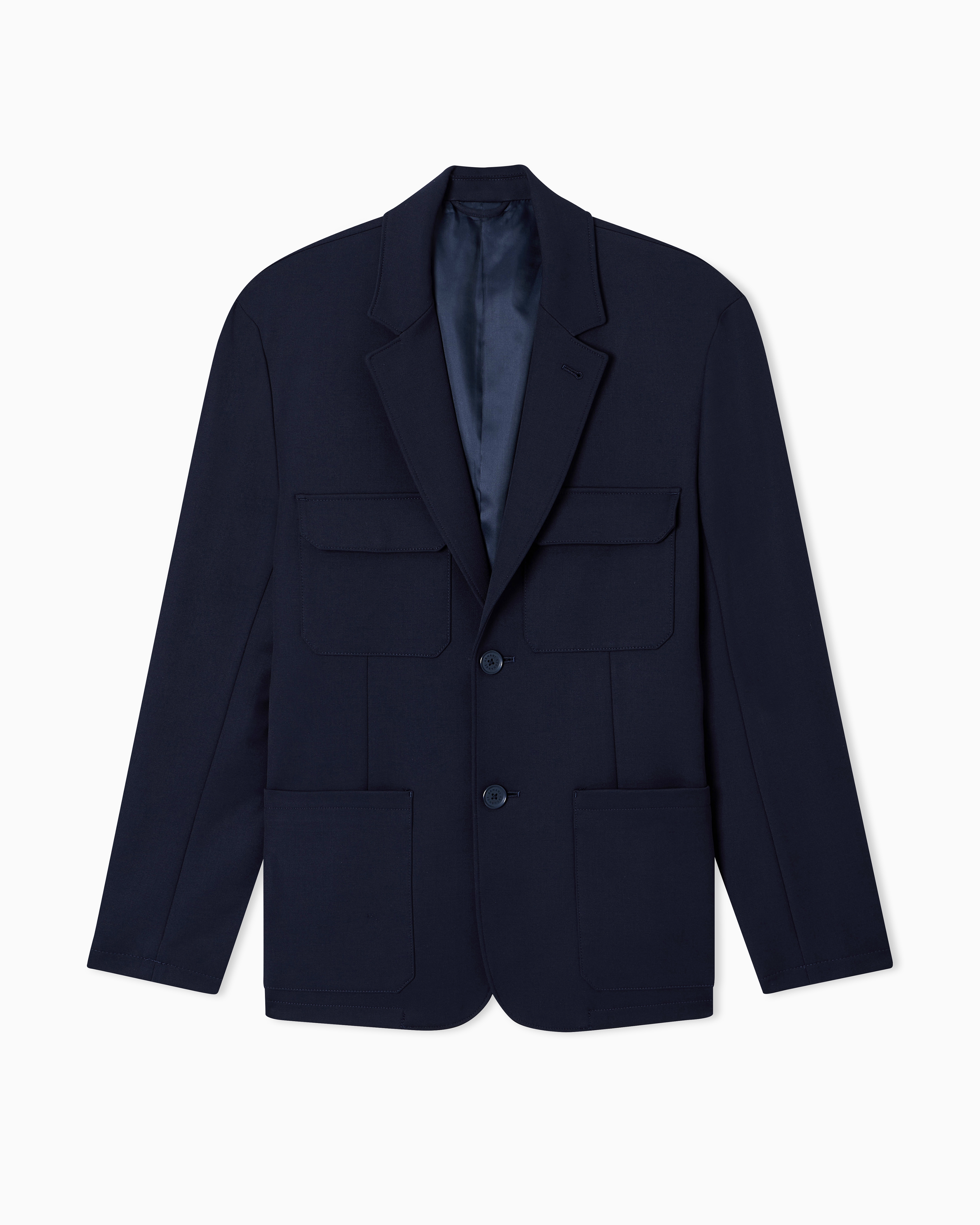 Black single-breasted jacket in stretch technical fabric | Armani