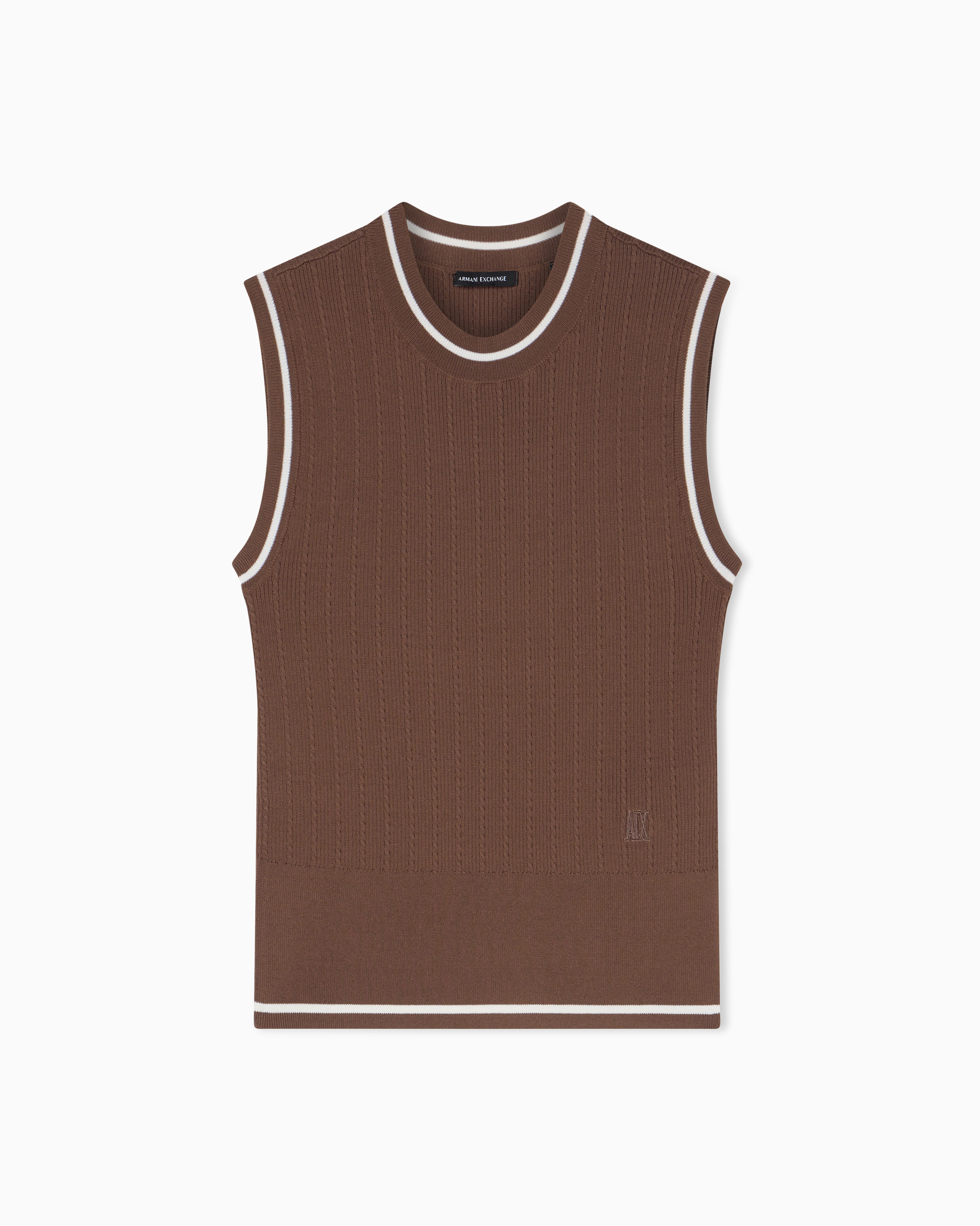 Recycled Viscose V-Neck Top | Armani Exchange US