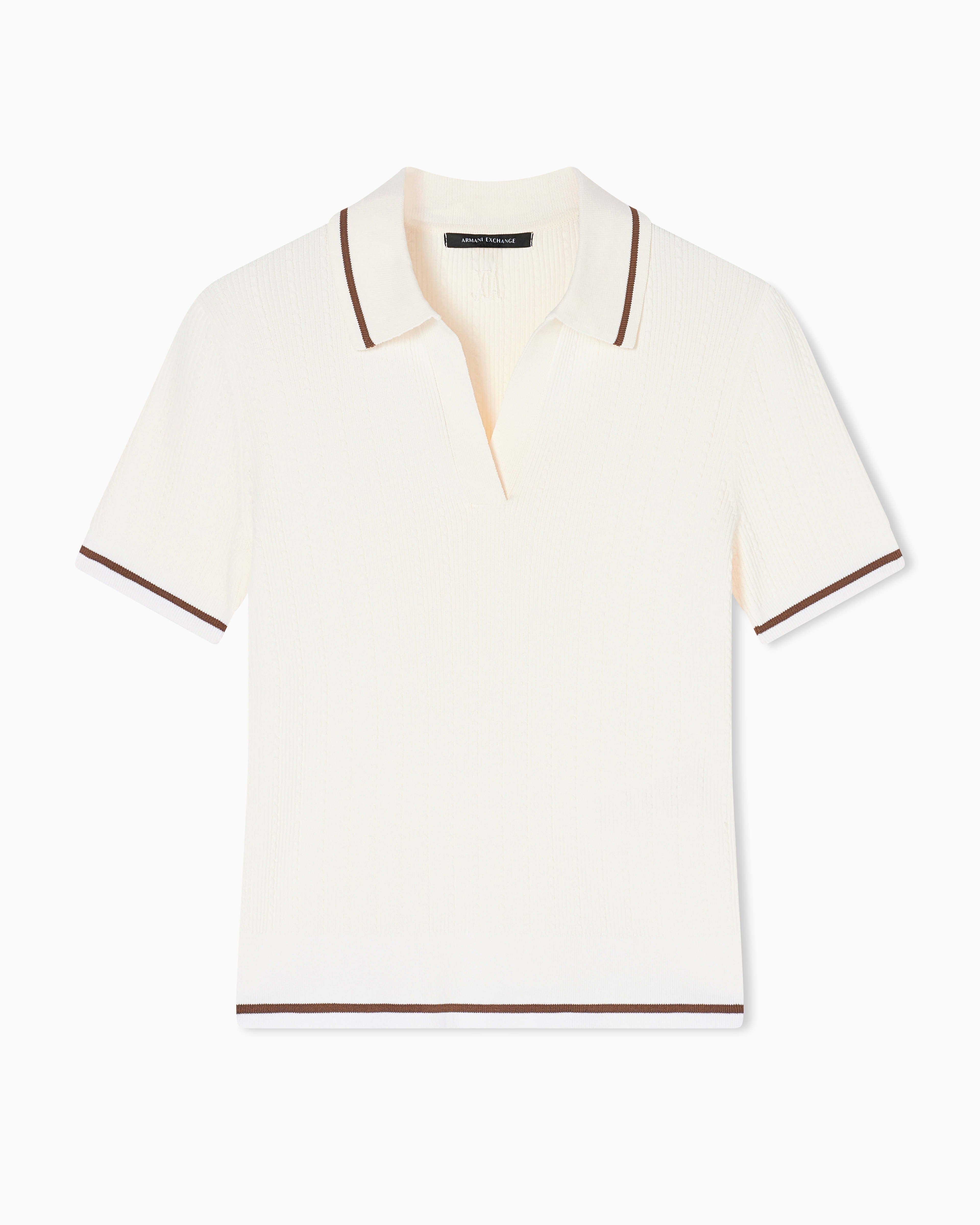 V-neck polo shirt with contrasting trim | Armani Exchange