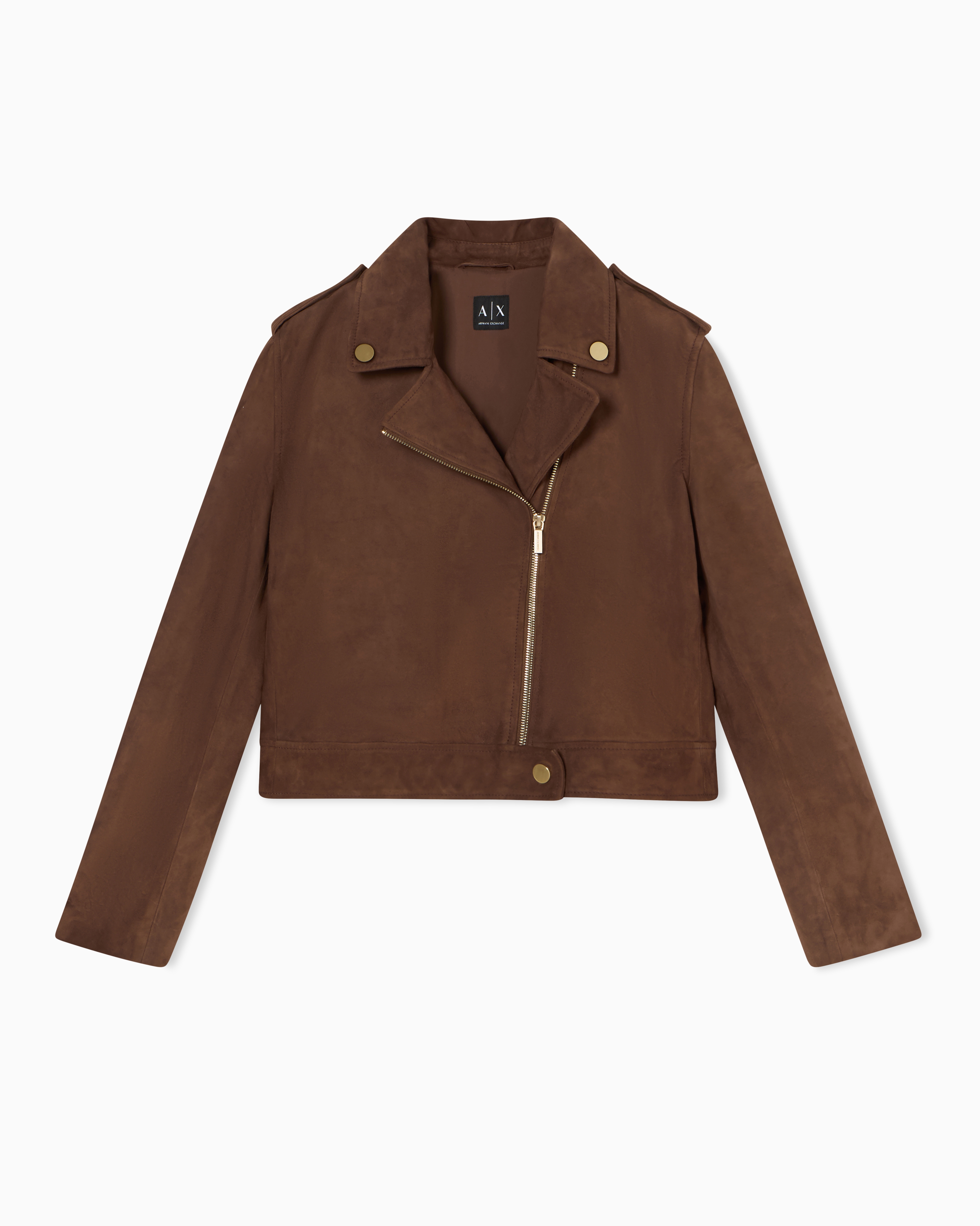Armani Exchange 本革ブラウンジャケット XW001924_AF21549_U6136_F_SS202