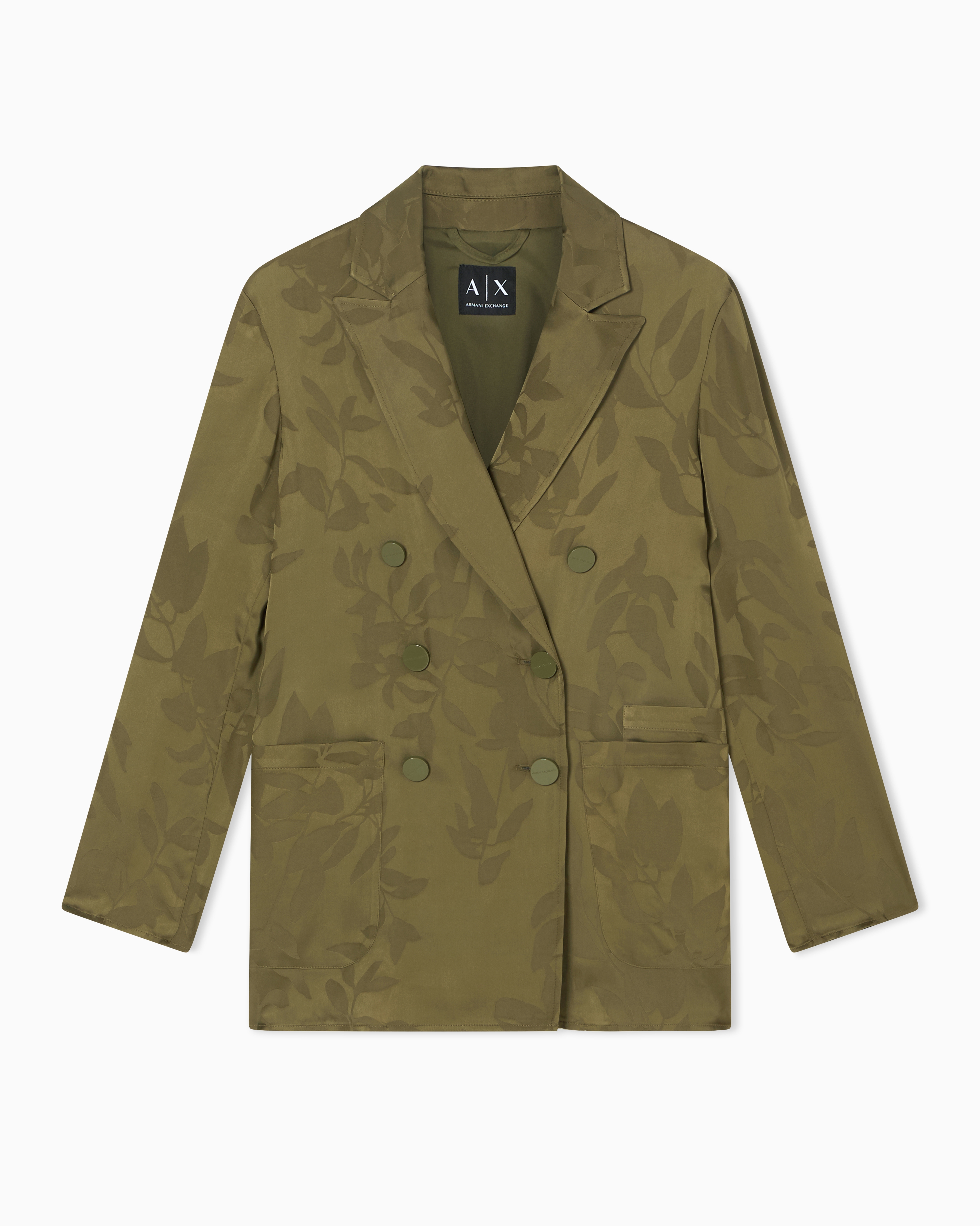 Elegant Double-Breasted Floral Jacquard Jacket | Armani Exchange US