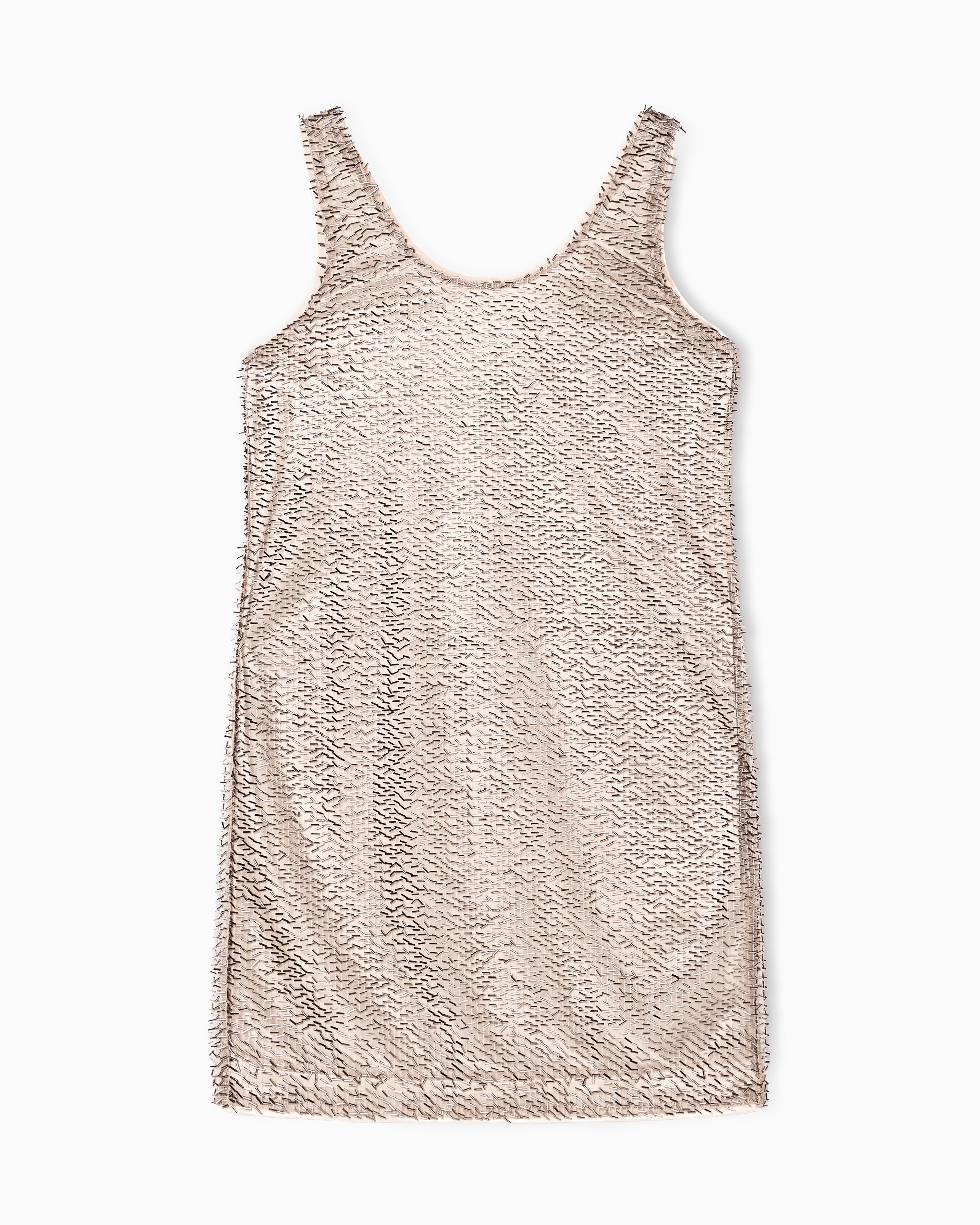 Mini Mesh Dress with Tubular Beaded Appliques | Armani Exchange Mini Mesh Dress with Tubular Beaded Appliques | Armani Exchange