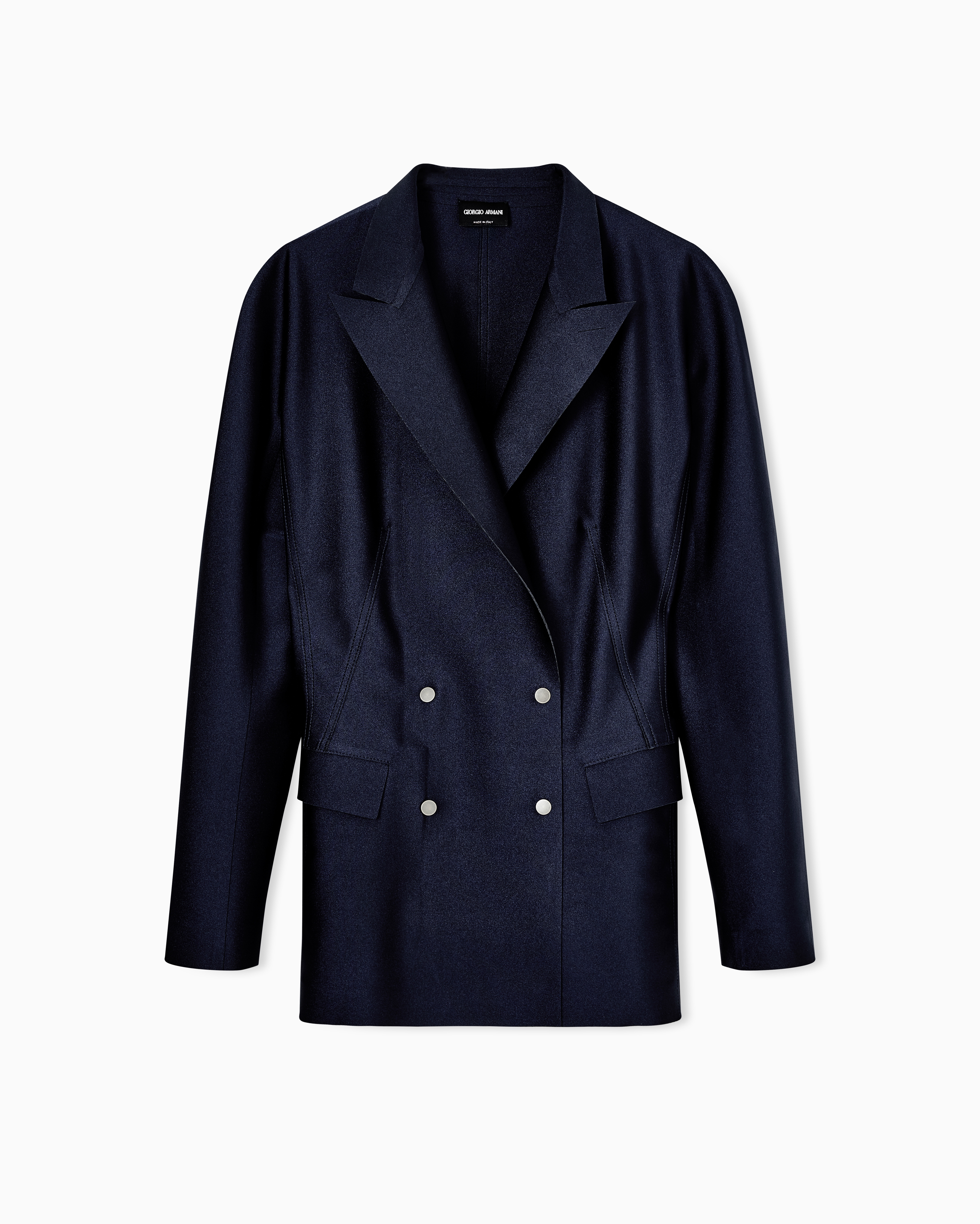 Double-breasted jacket in scuba jersey | Giorgio Armani US