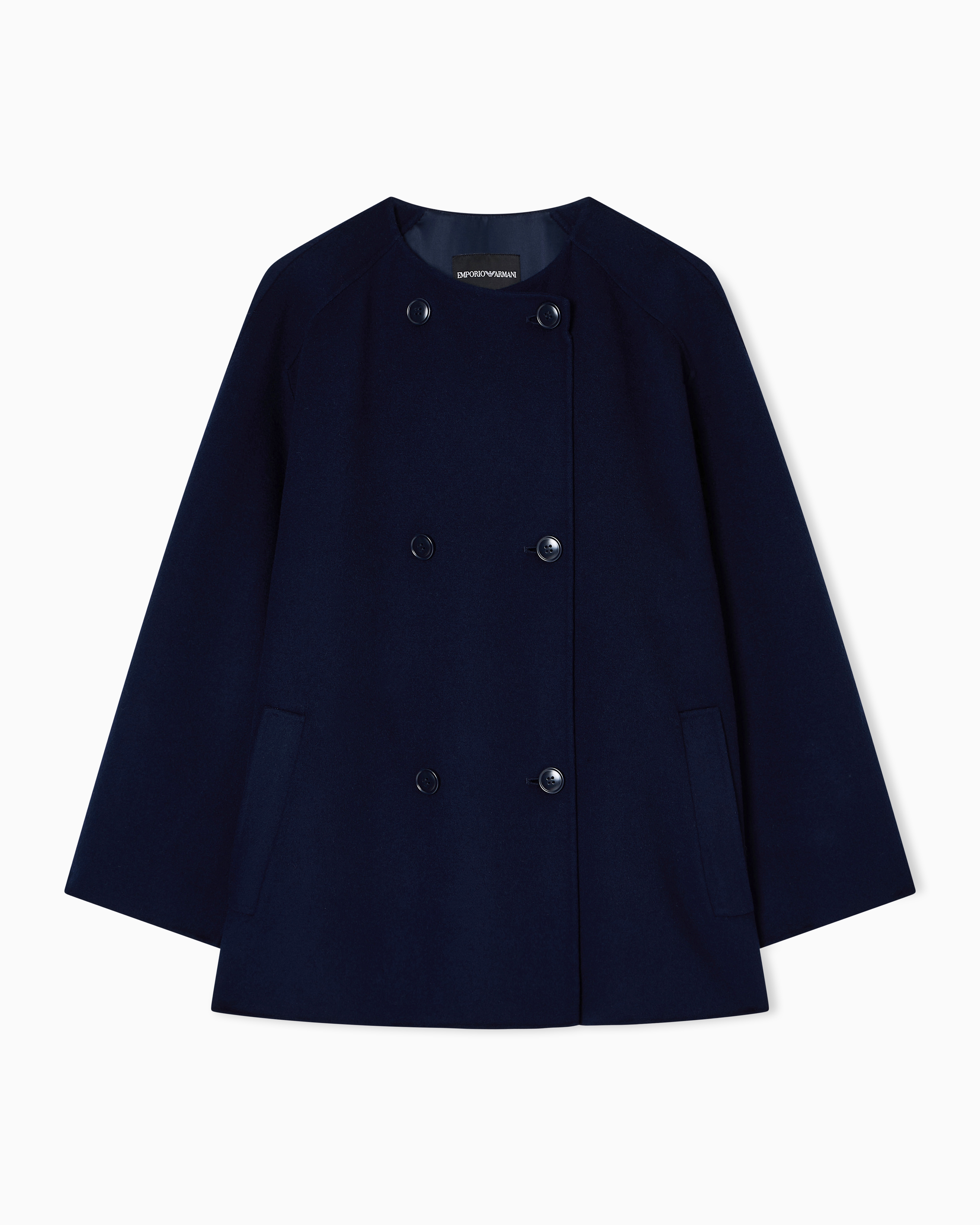 ジョルジオアルマーニ　ネイビーブルー キルティング風 ピーコート サイズ48 EW001383_AF10207_UB115_F_FW202