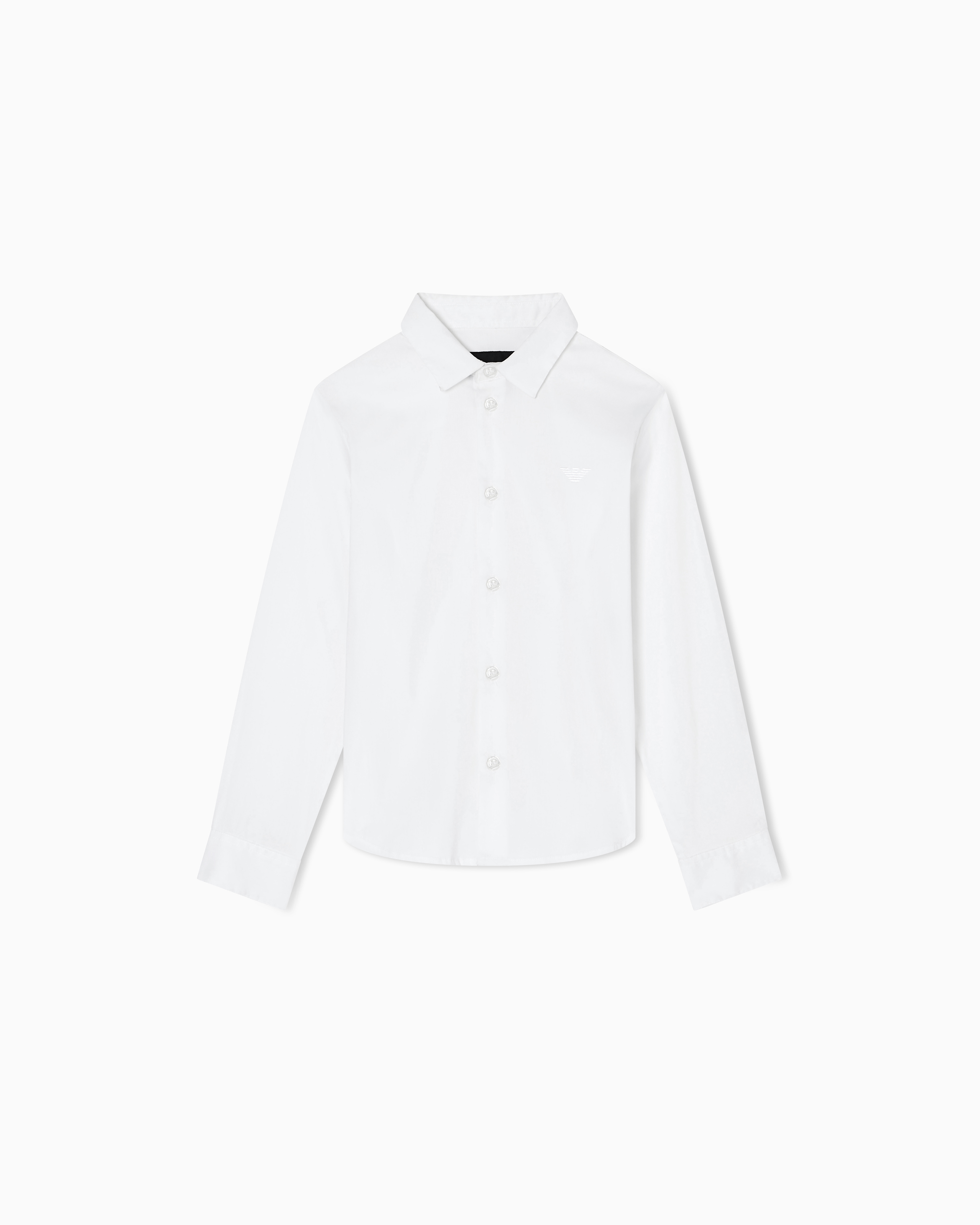 ARMANI JUNIOR ホワイトワイシャツ　size14A 165cm シャツ ポプリン モノクロイーグル刺繍 | Emporio Armani JP