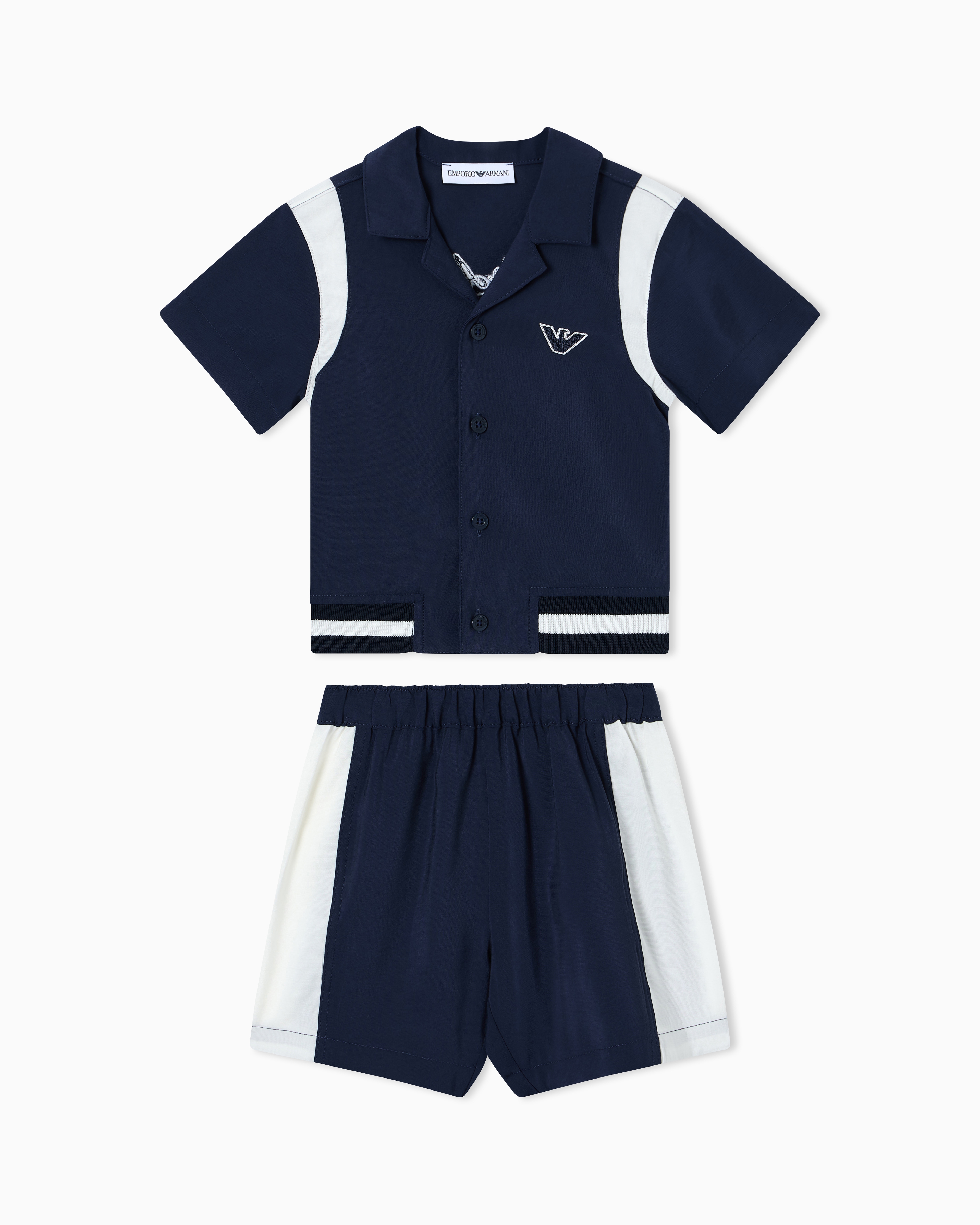 Rayon shirt and Bermuda shorts set | Emporio Armani