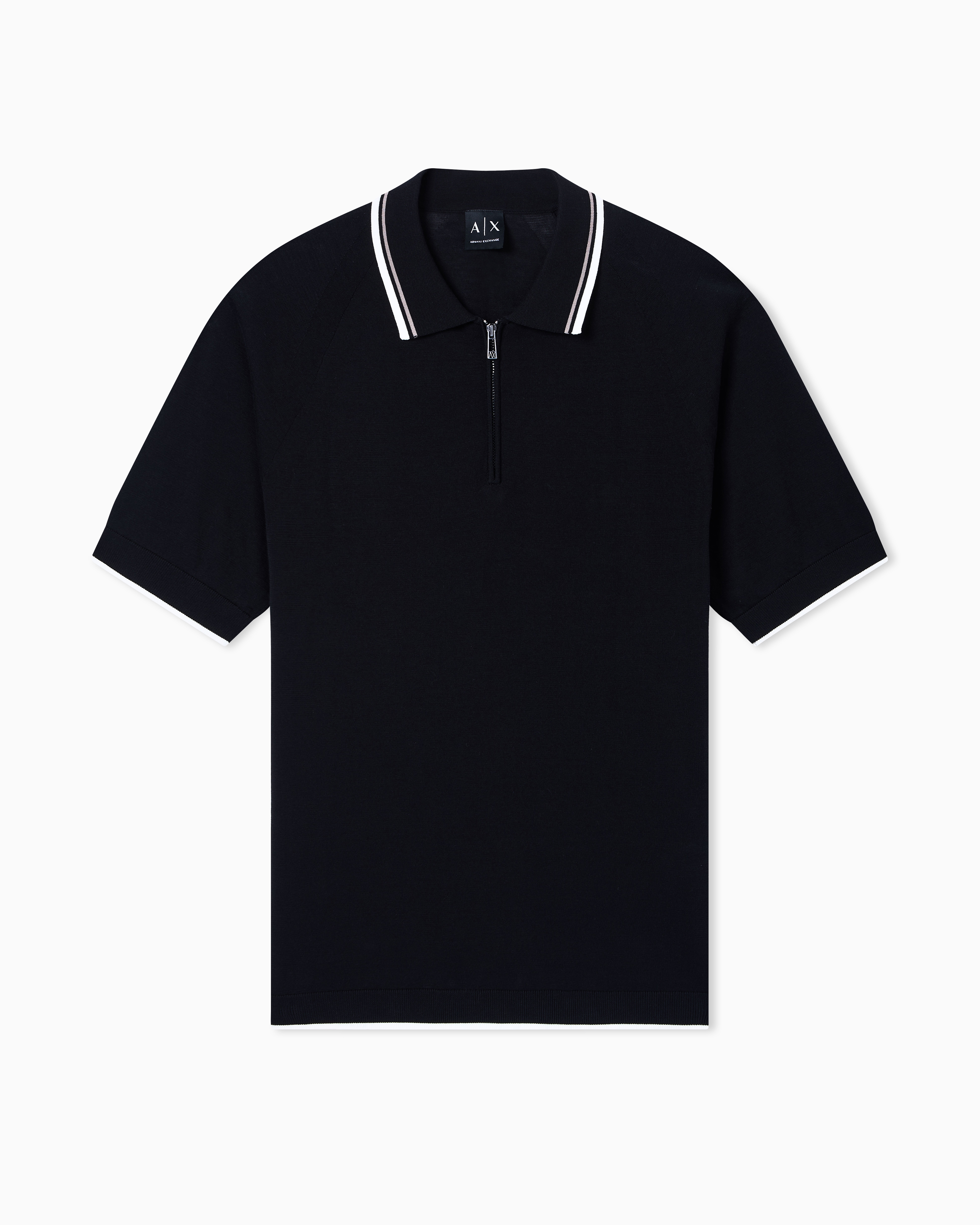 Zip-up knit polo shirt | Armani Exchange US