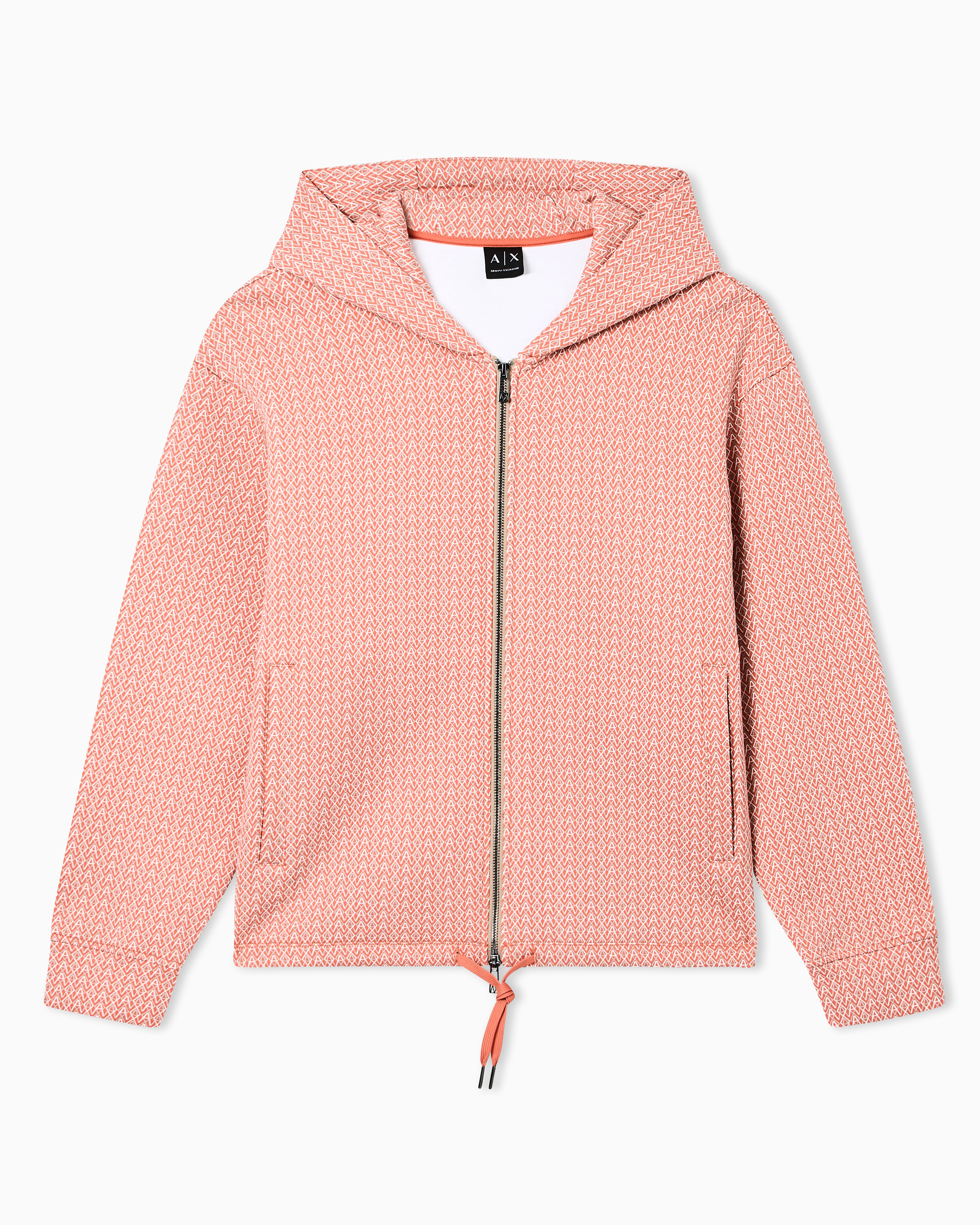 Zip-Up sweatshirt with allover logo print | Armani Exchange US