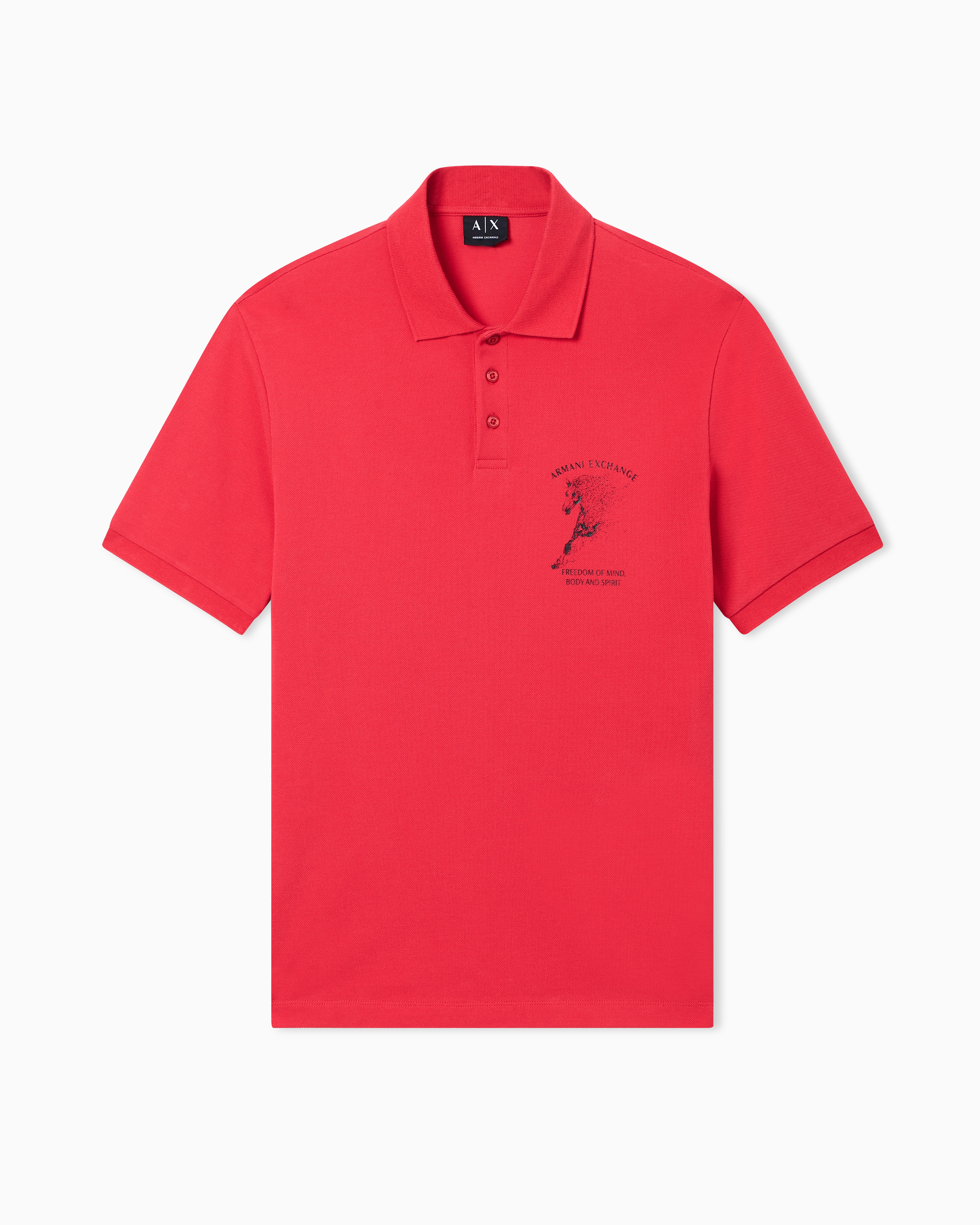 Armani Exchange ポロシャツ XS レッド Classic Cotton Pique Polo with horse | Armani Exchange US