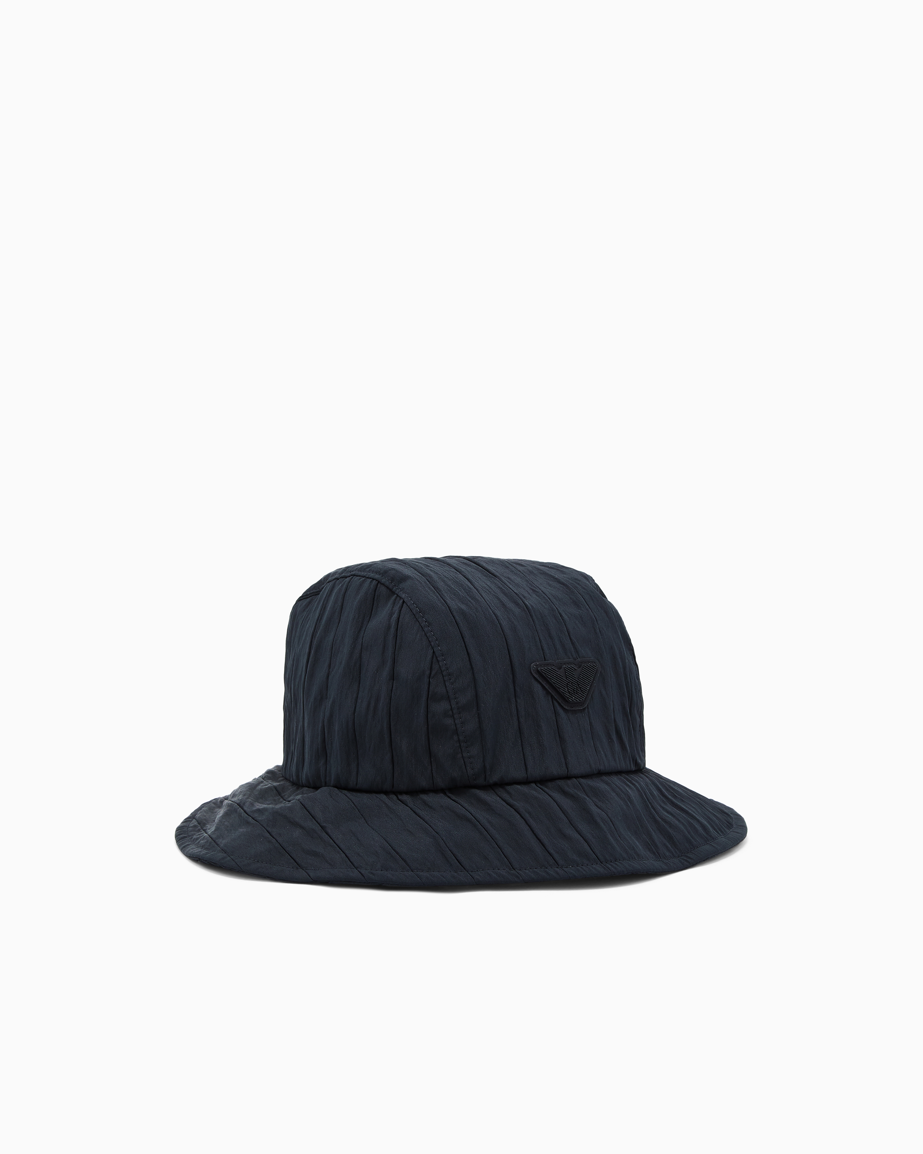 Striped bonded-nylon cloche hat | Emporio Armani