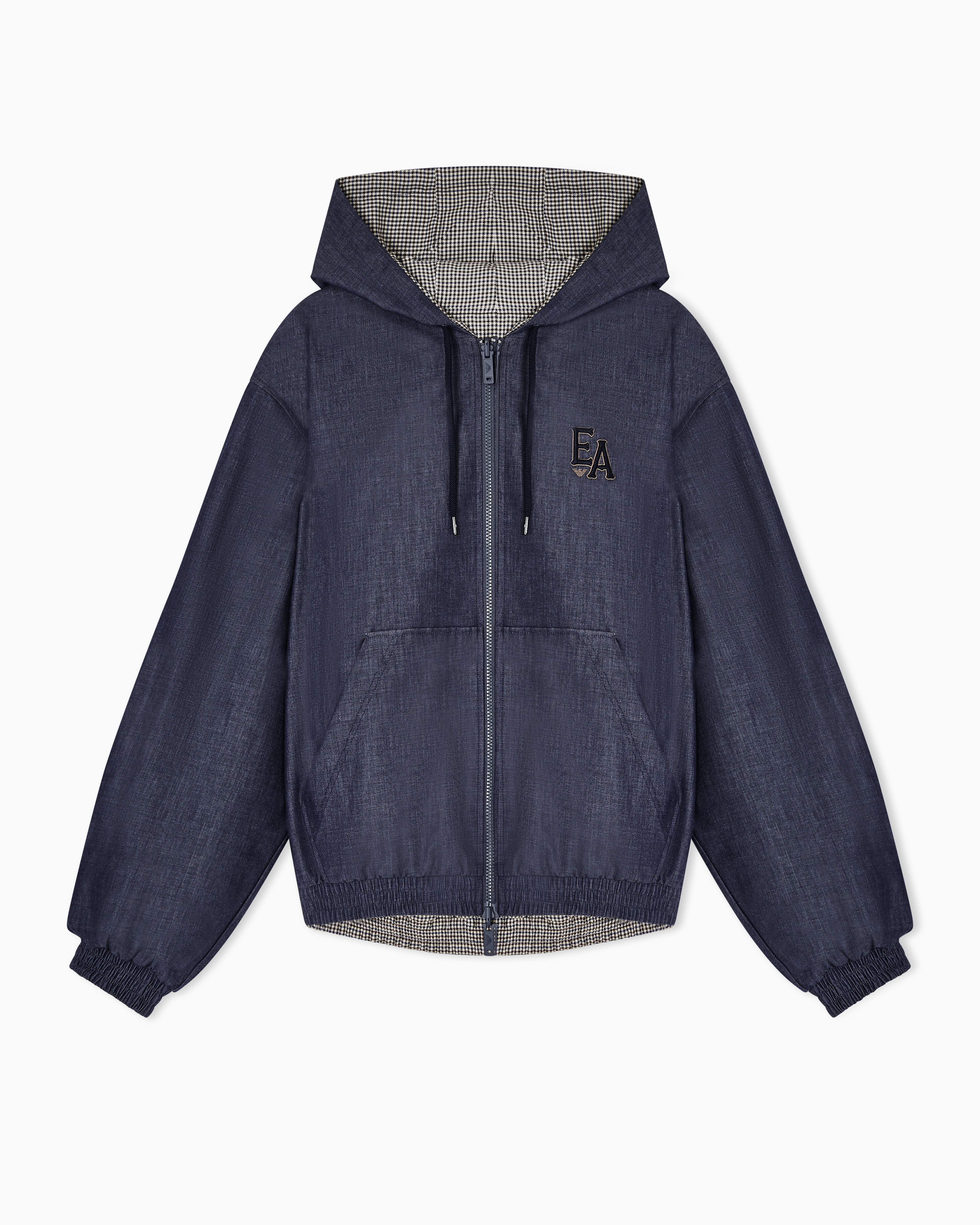 Eagle Club フード付きリバーシブルブルゾン デニム | Emporio Armani JP