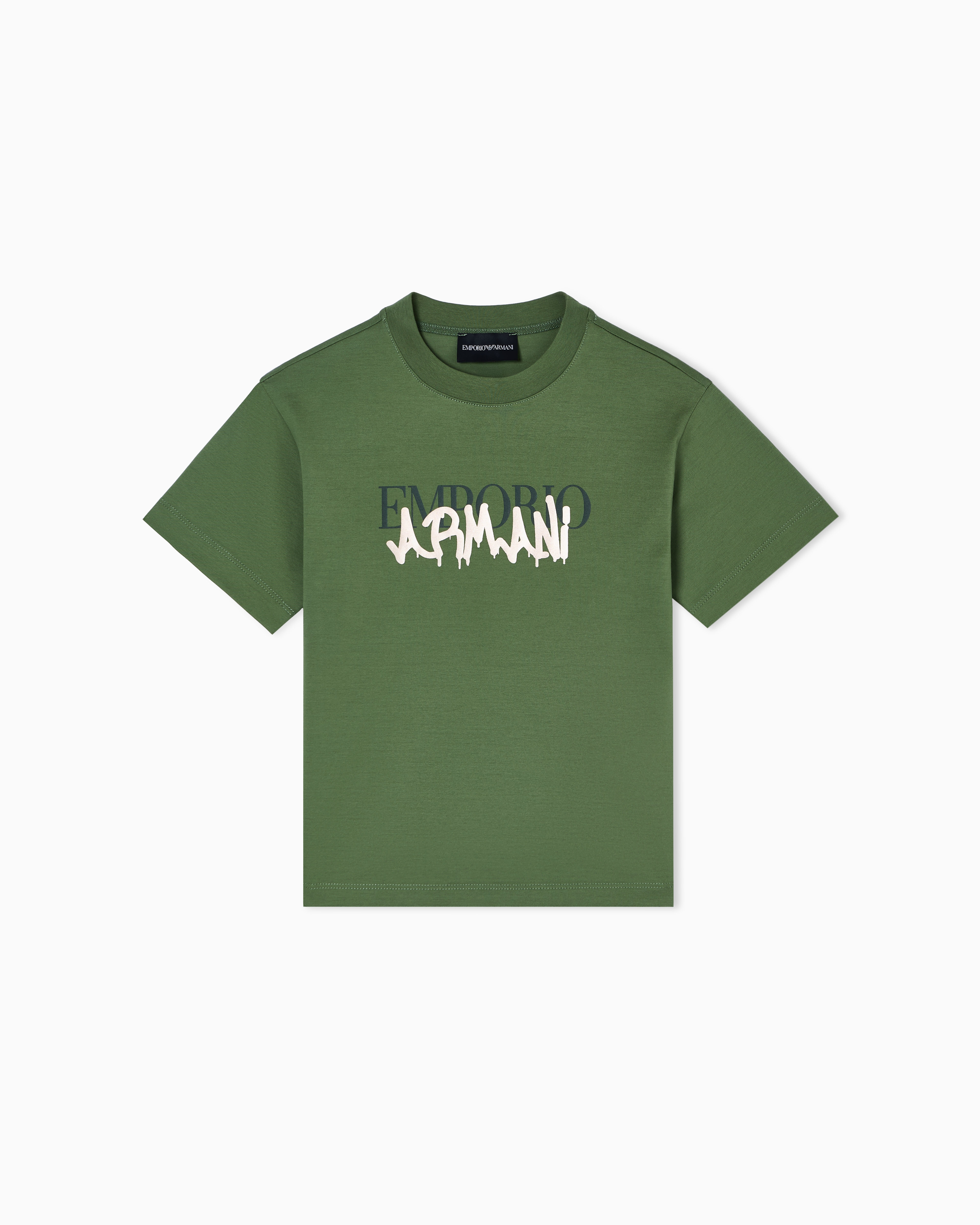 Tシャツ シルケットジャージー ペイントロゴプリント | Emporio Armani