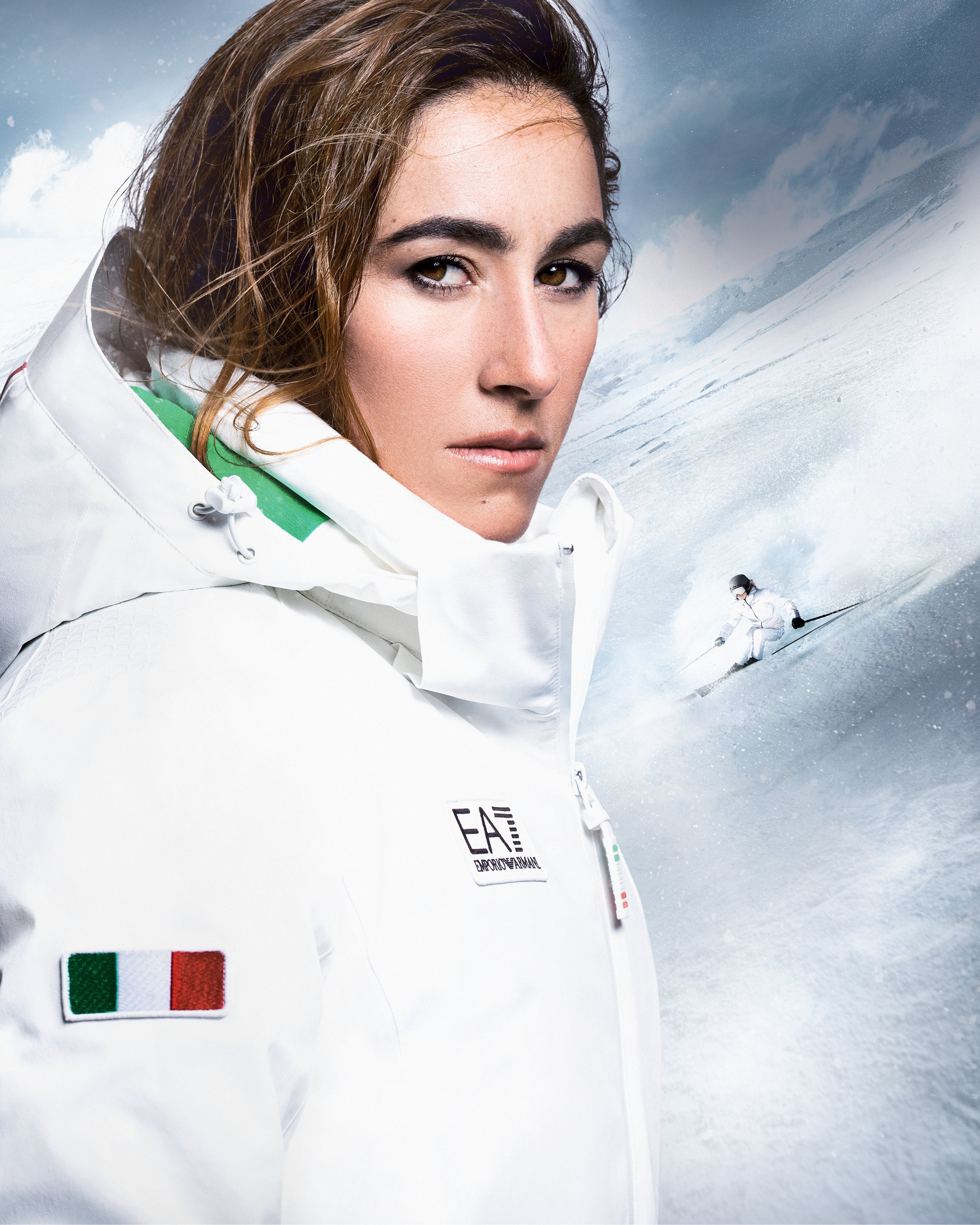 EMPORIO ARMANI M ホワイト スキー アウター レディース Autumn/Winter 2025 Women's Fashion Show | Emporio Armani