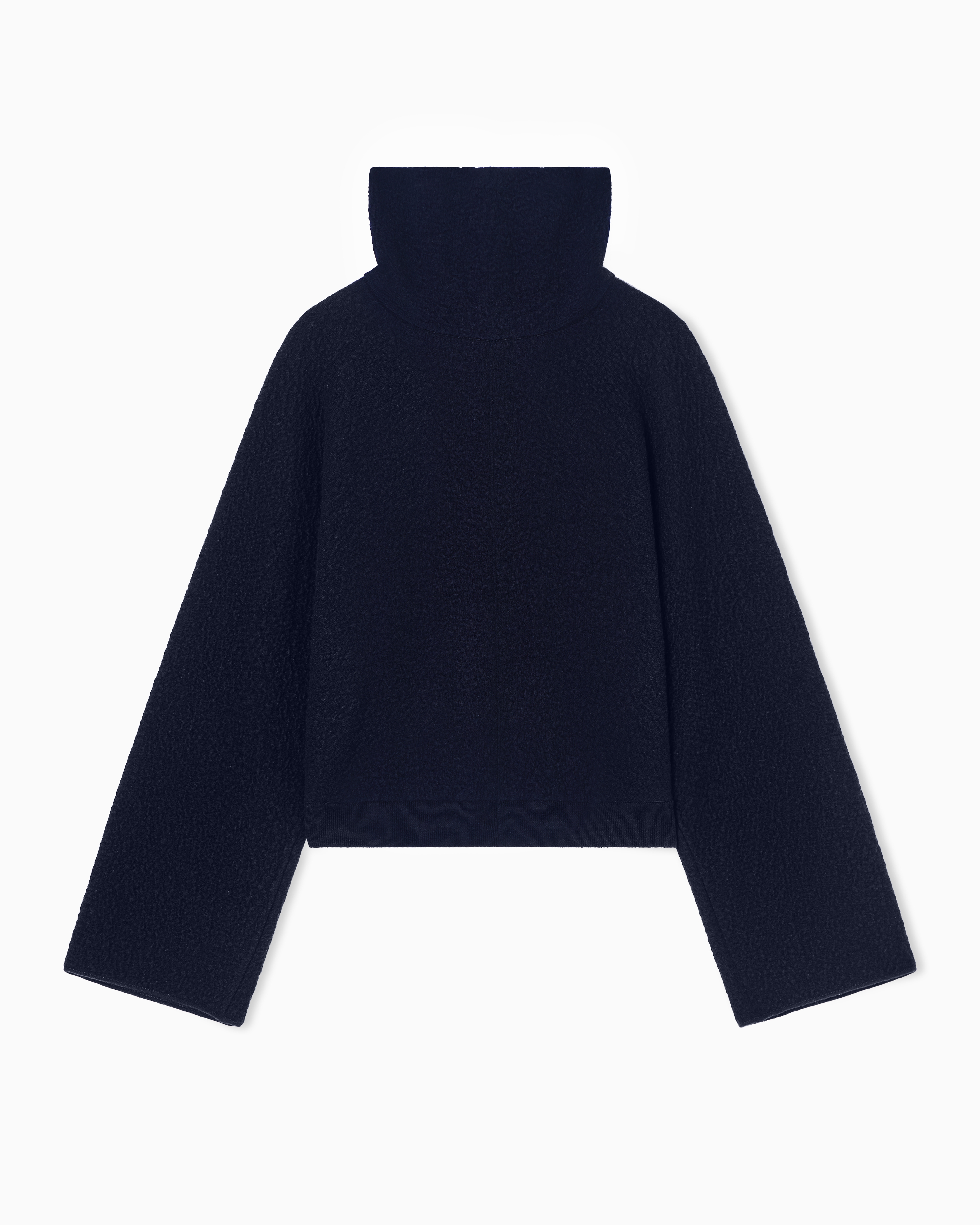 Seersucker mock neck sweater woman | Giorgio Armani US