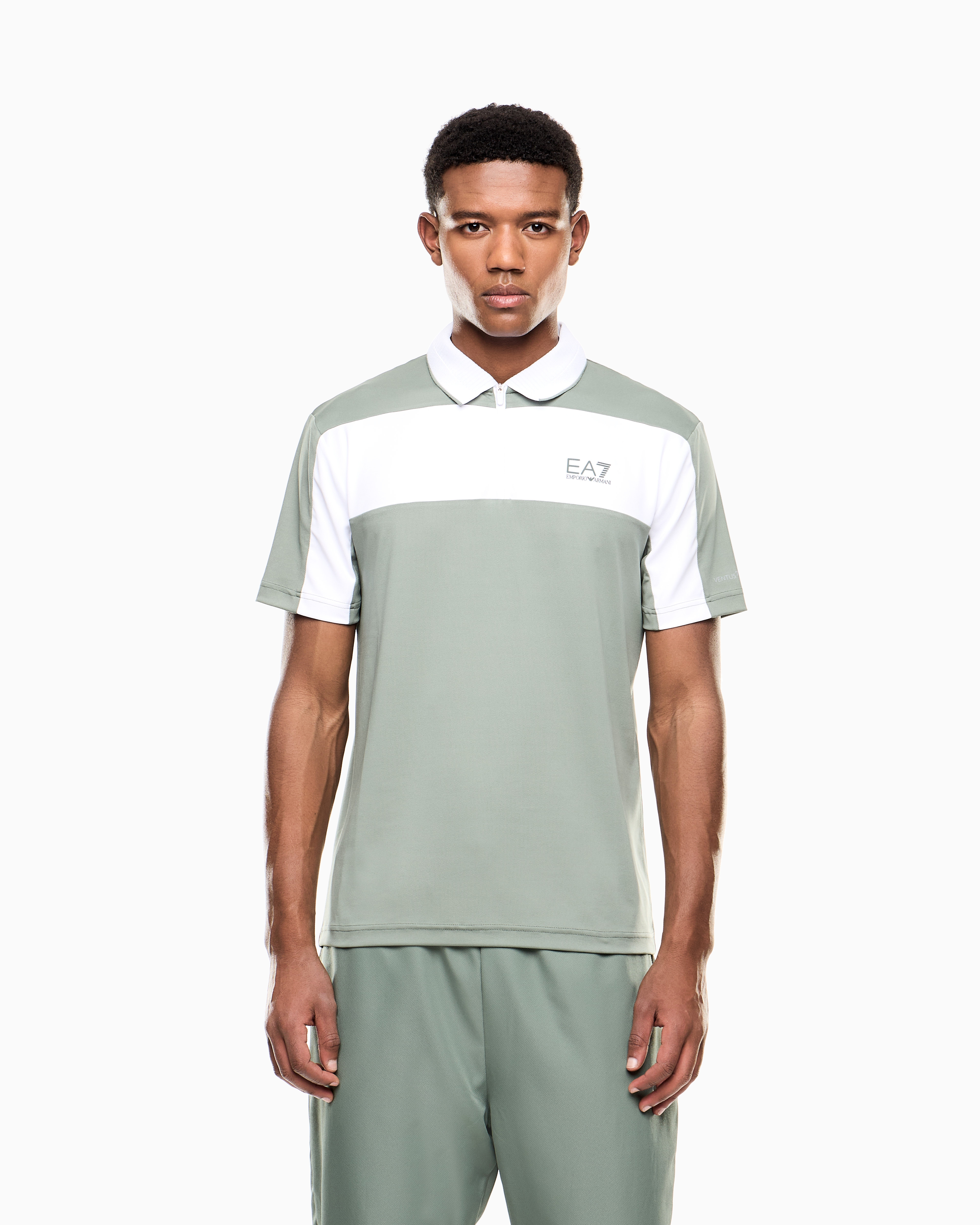 Tennis Pro zip-up polo shirt in VENTUS7 technical fabric — Image 4