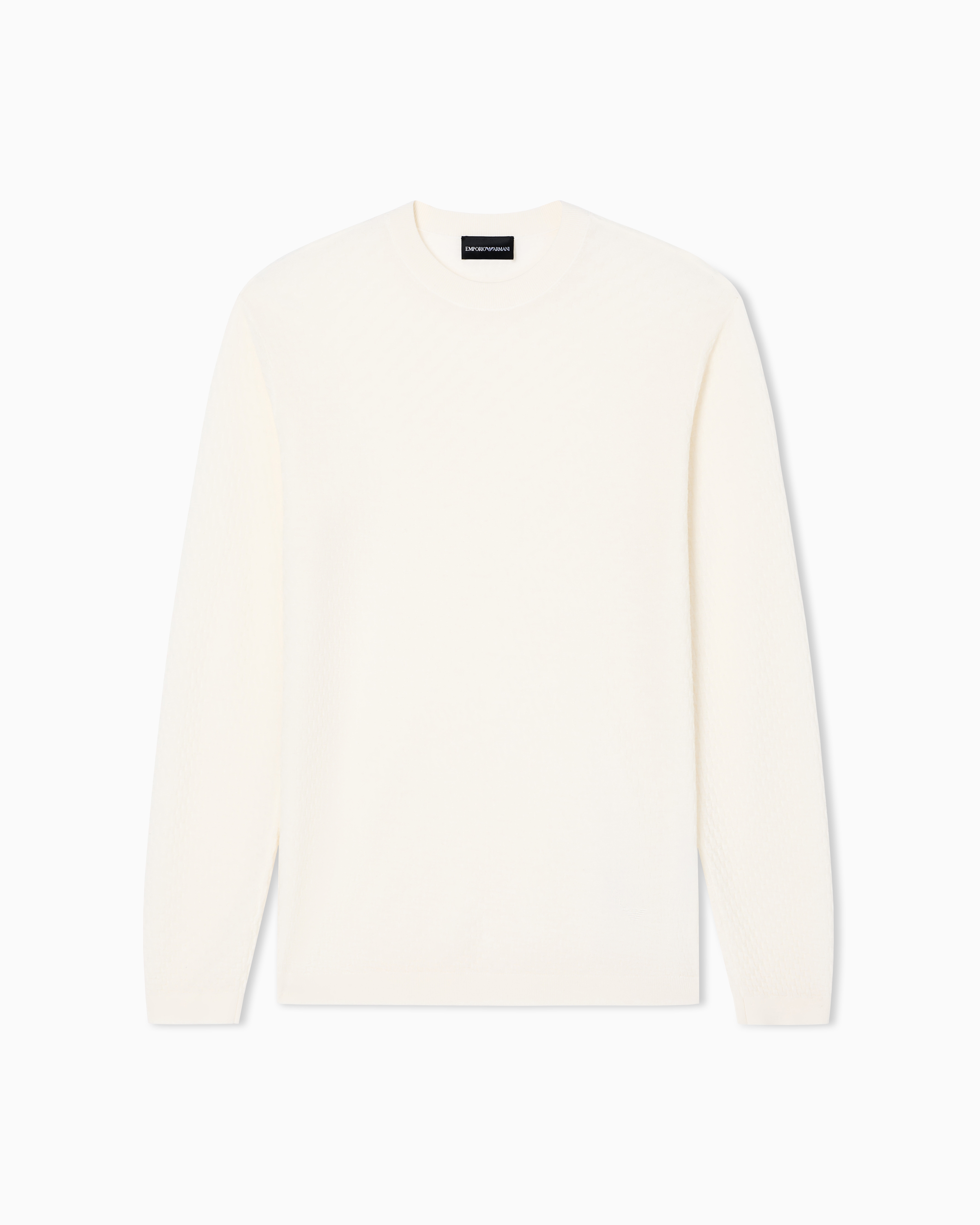 Virgin-wool jumper with a check motif | Emporio Armani US