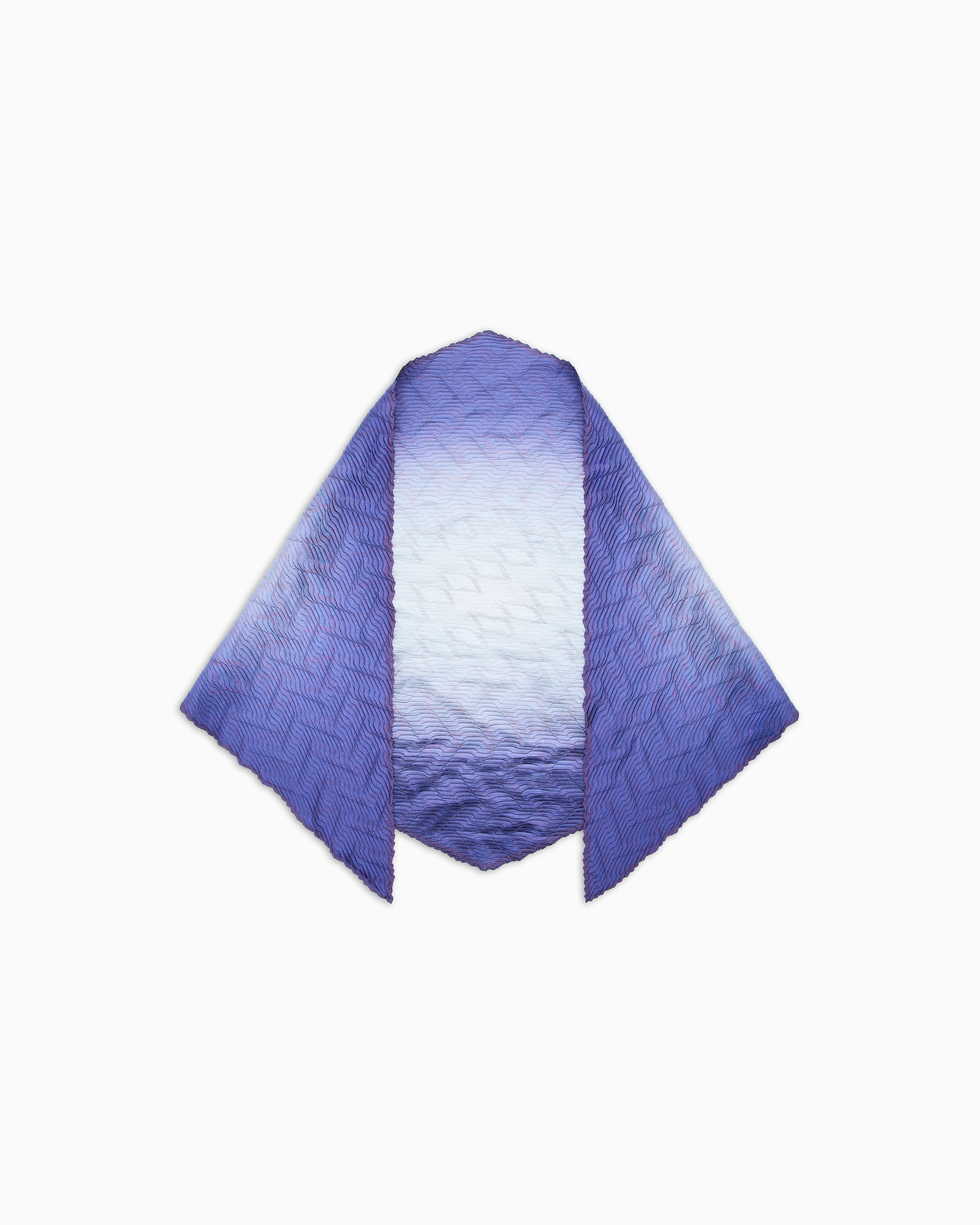 ジョルジオアルマーニ　プリーツストール　青×白　新品未使用 プリーツストール シルク | Giorgio Armani JP