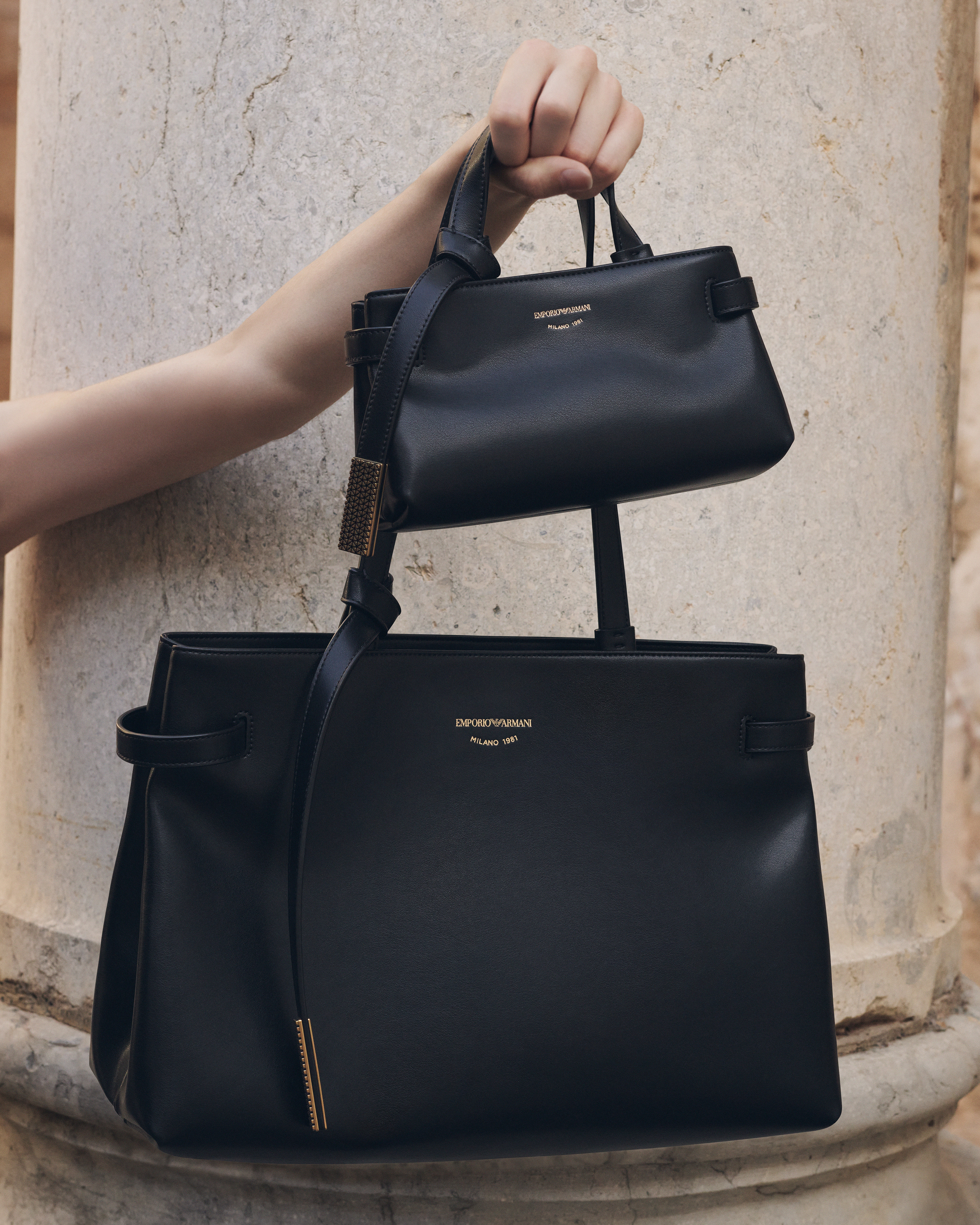 Patent leather mini shoulder bag | Emporio Armani