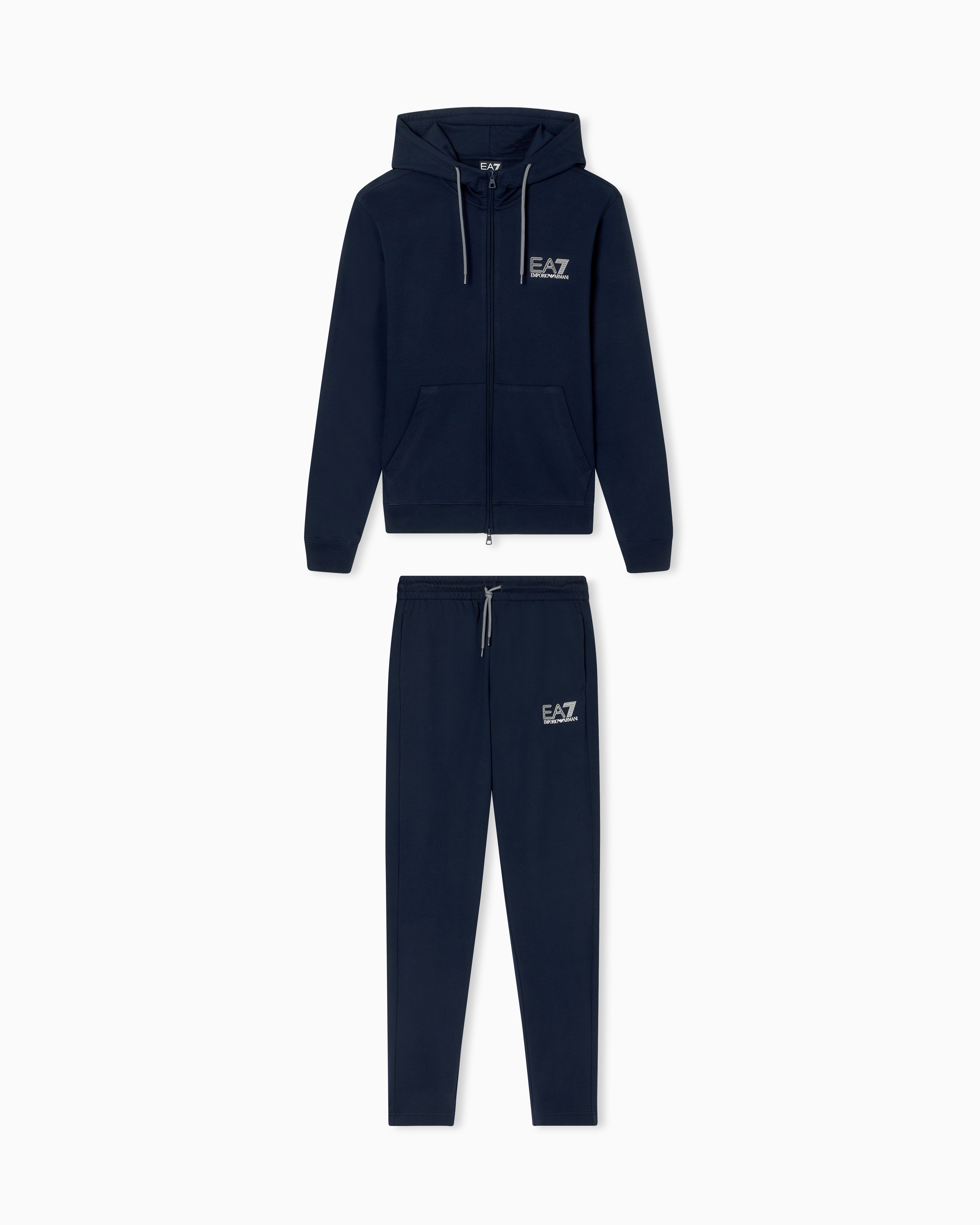 Pure cotton tracksuit with hood - Image 1