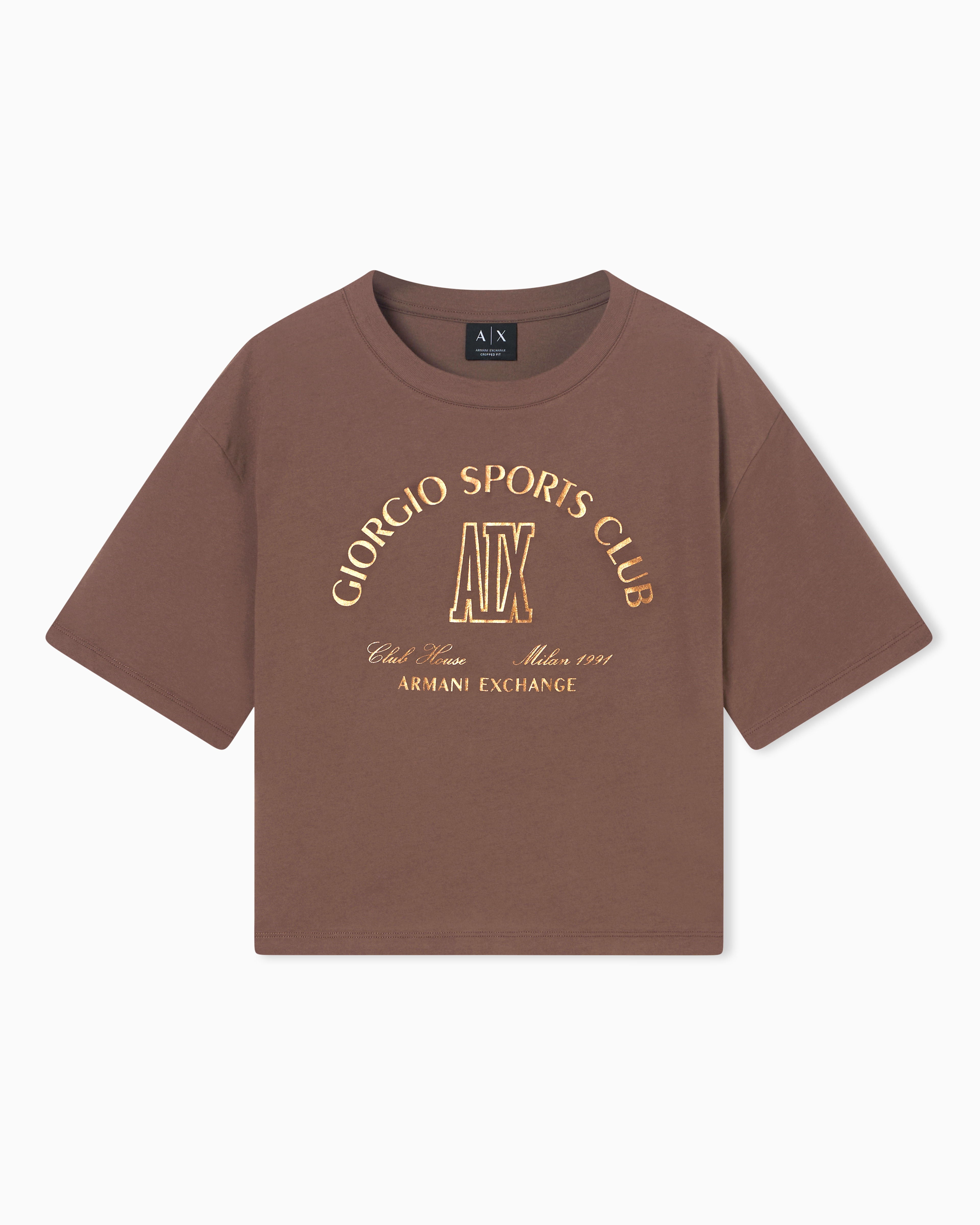 Cropped T-shirt in cotton jersey | Armani Exchange US