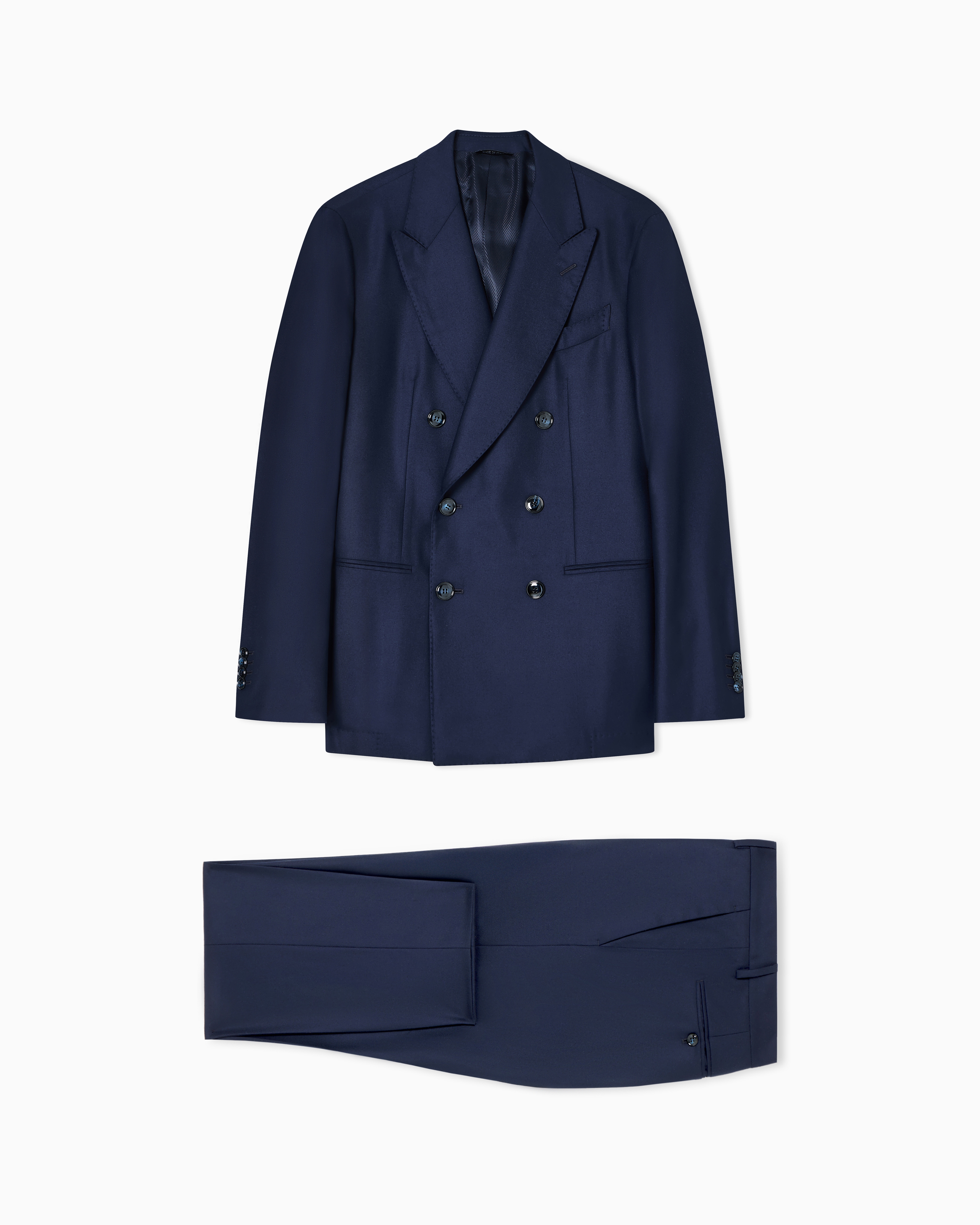 Napoli Line linen wool twill double-breasted suit | Giorgio Armani US