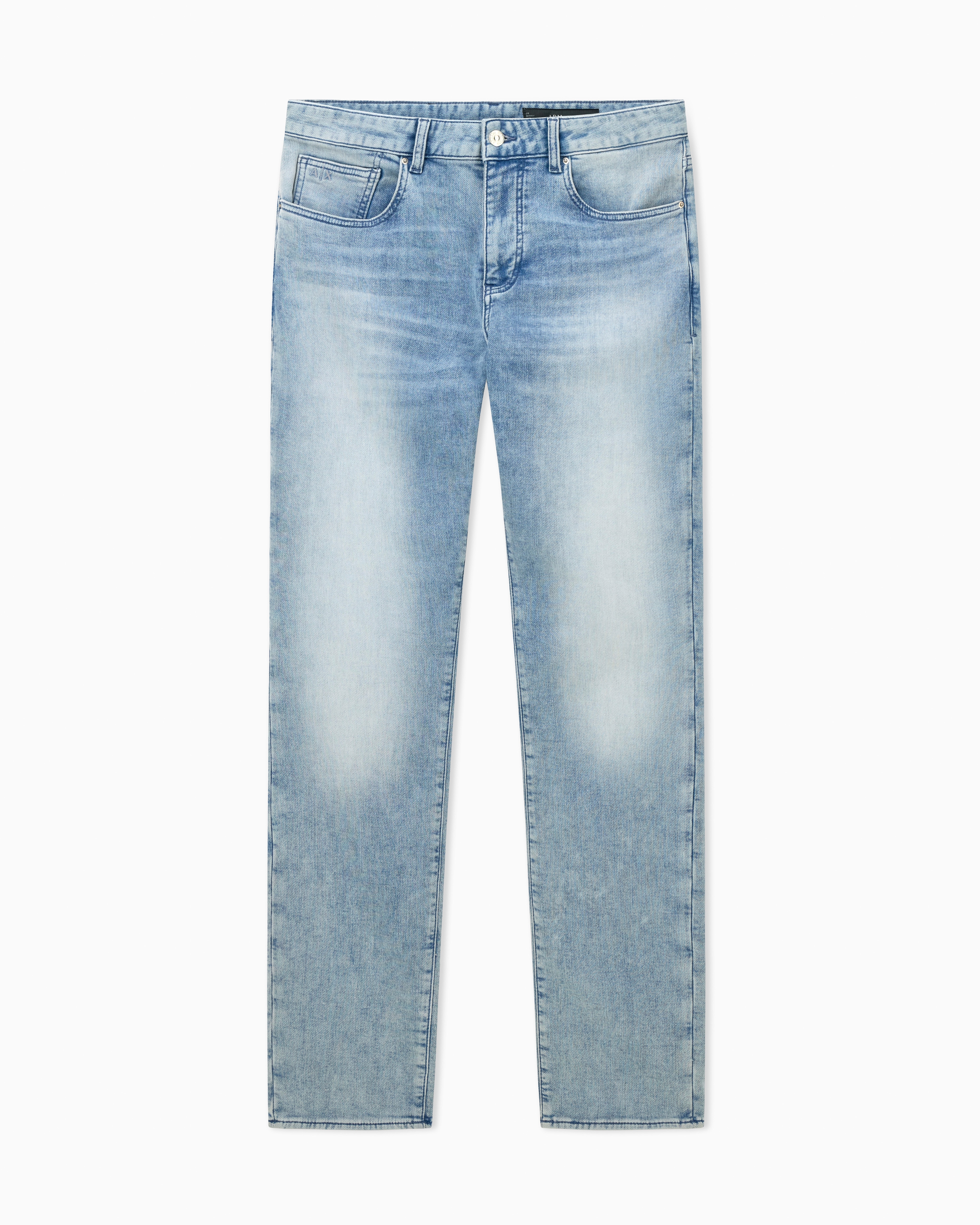 Slim-fit 5-pocket jeans in washed fleece denim Essential | Armani