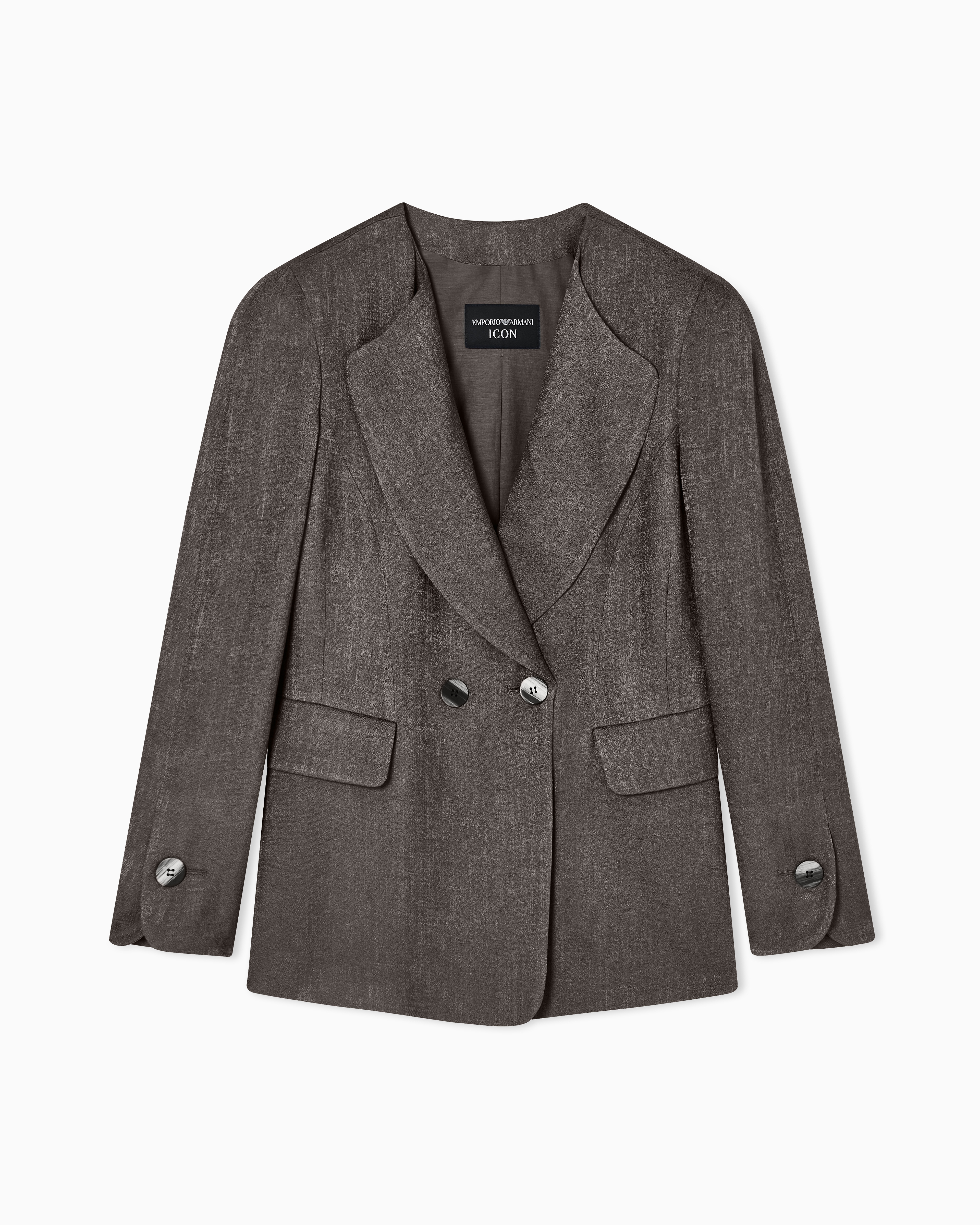 Icon double-breasted jacket in armure jacquard | Emporio Armani US