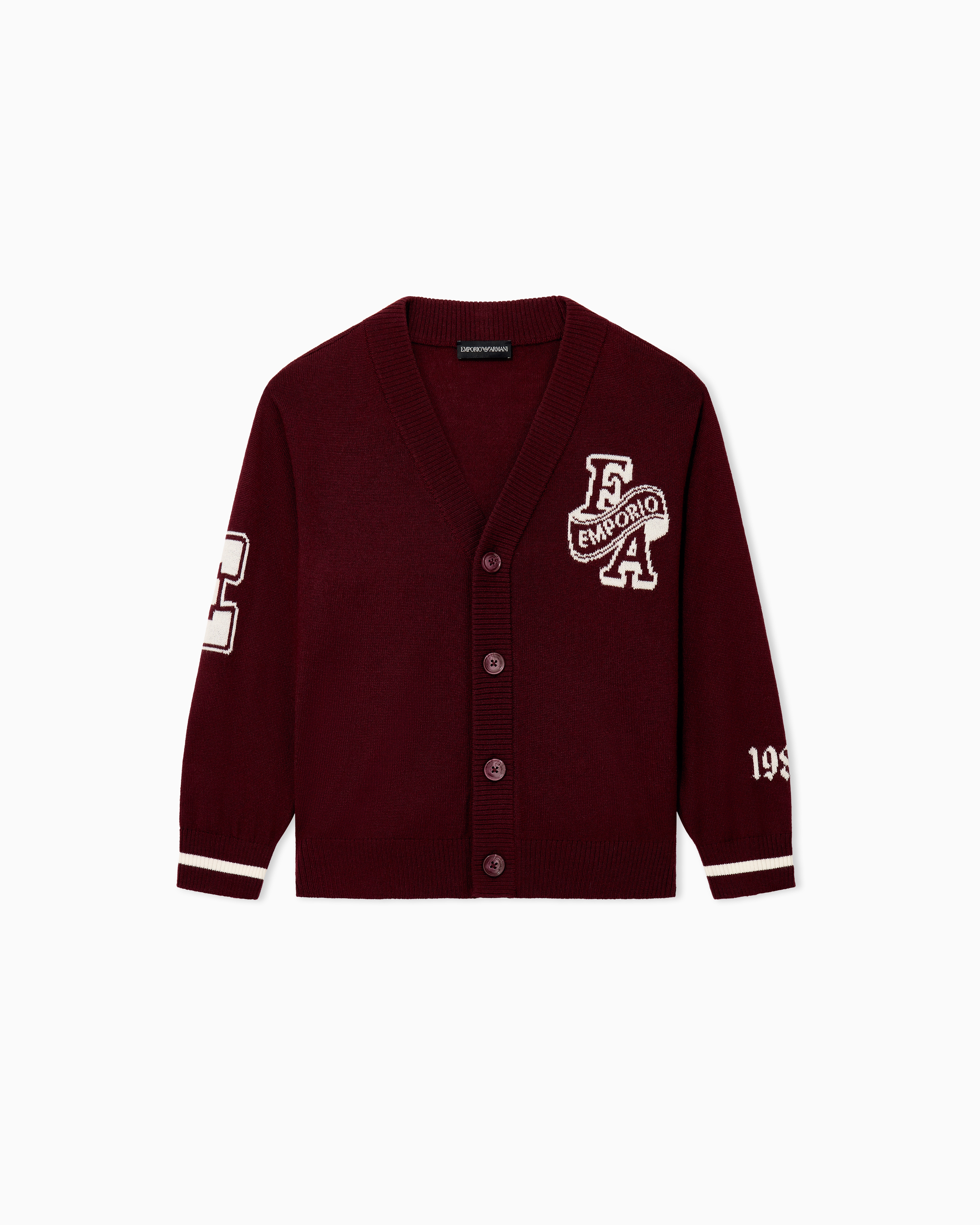 ウィメンズ ヴァージンウール混 カーディガン パッチ付き | Emporio Armani
