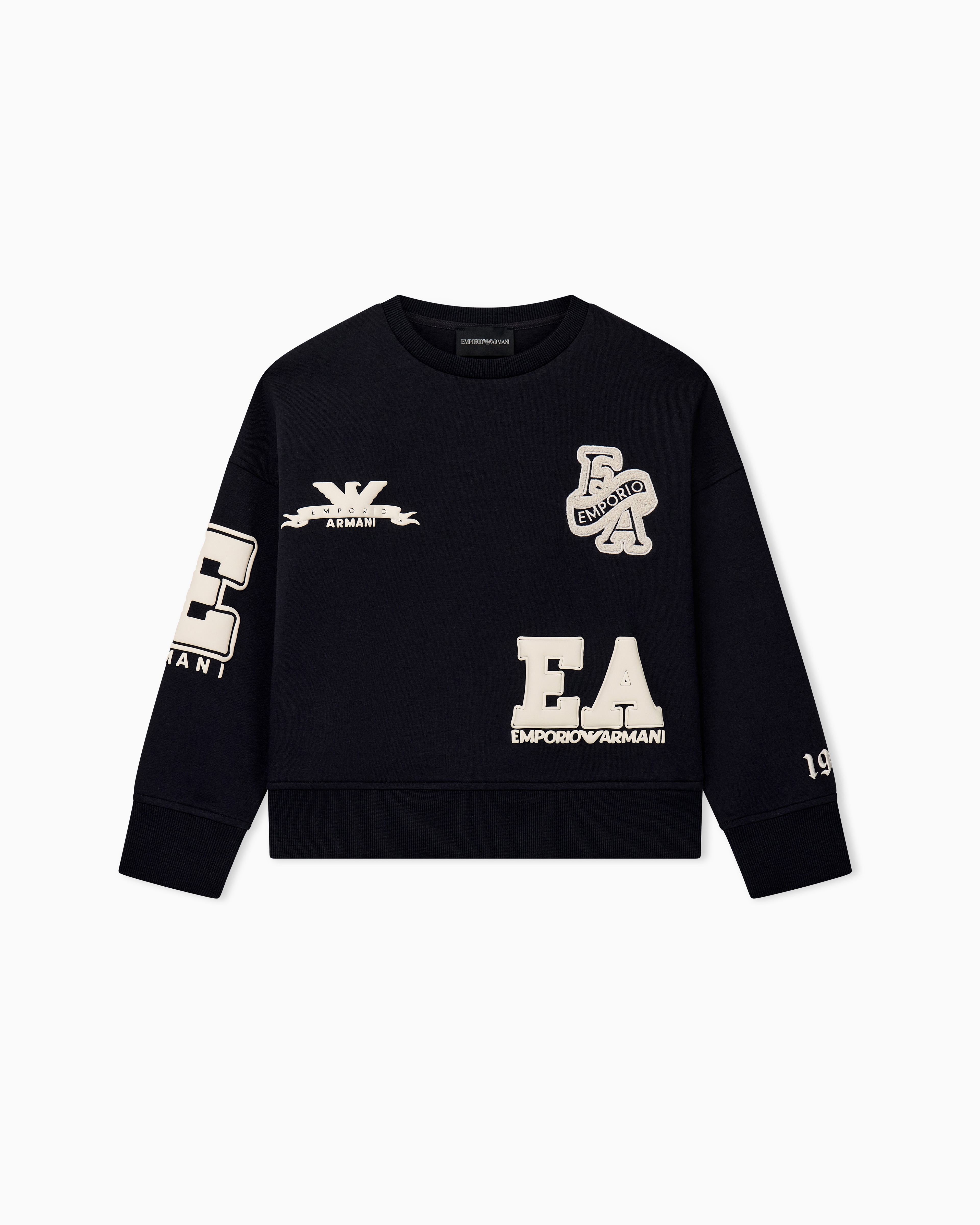 パッチ クルーネック スウェットシャツ ダブルジャージー | Emporio Armani