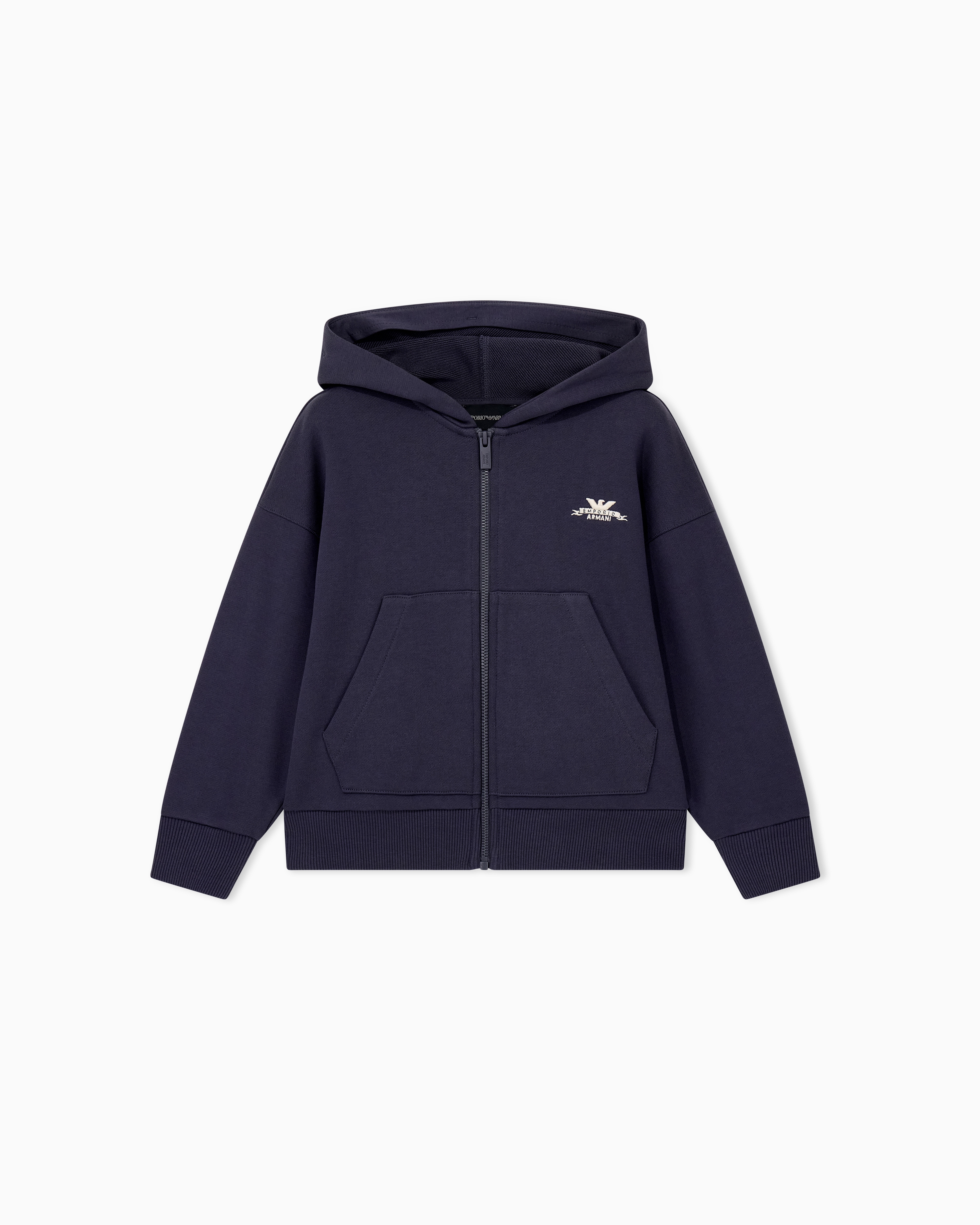 レギュラーフィット ジップアップパーカー コットンフリース | Emporio