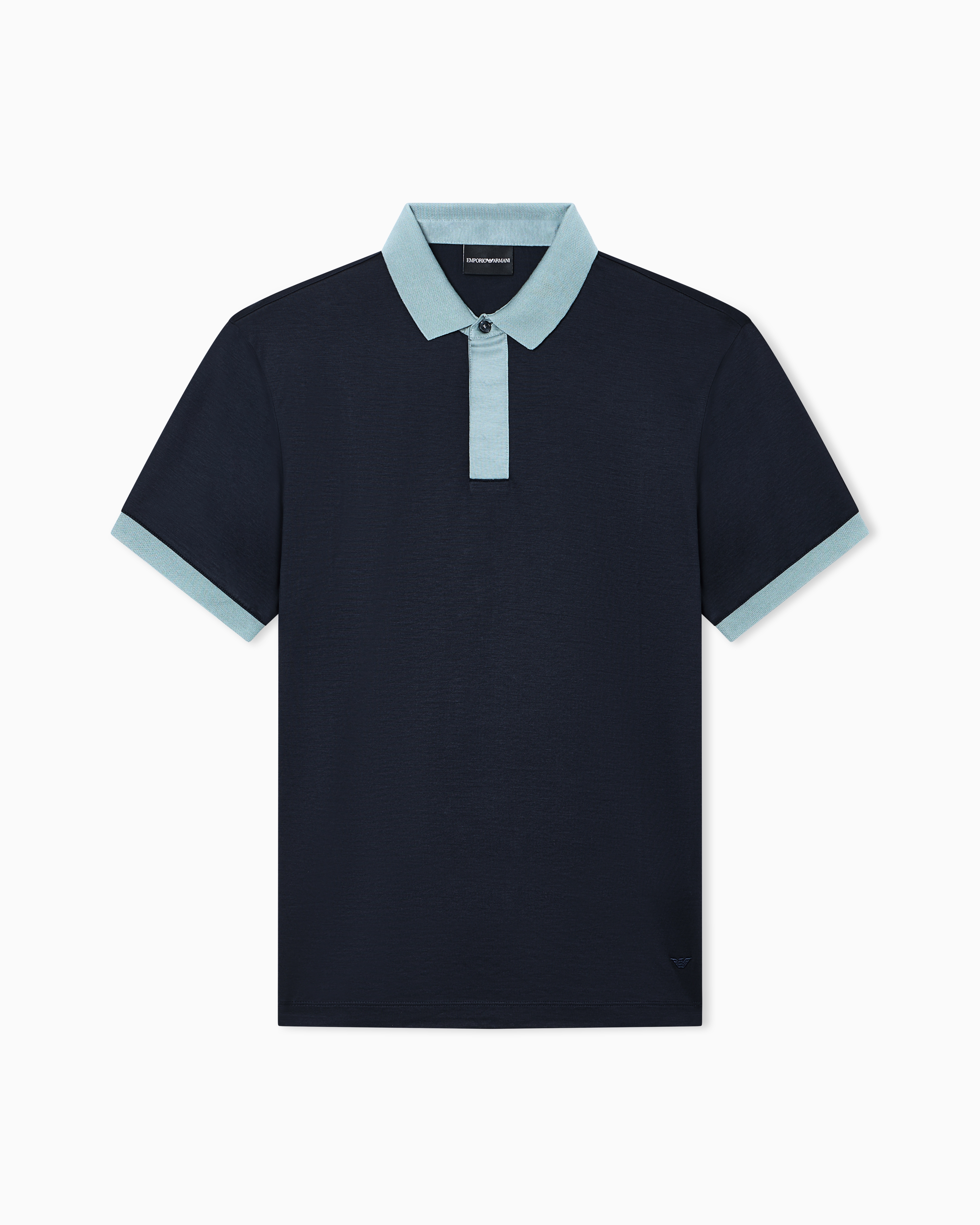 Lyocell-blend jersey polo shirt | Emporio Armani US