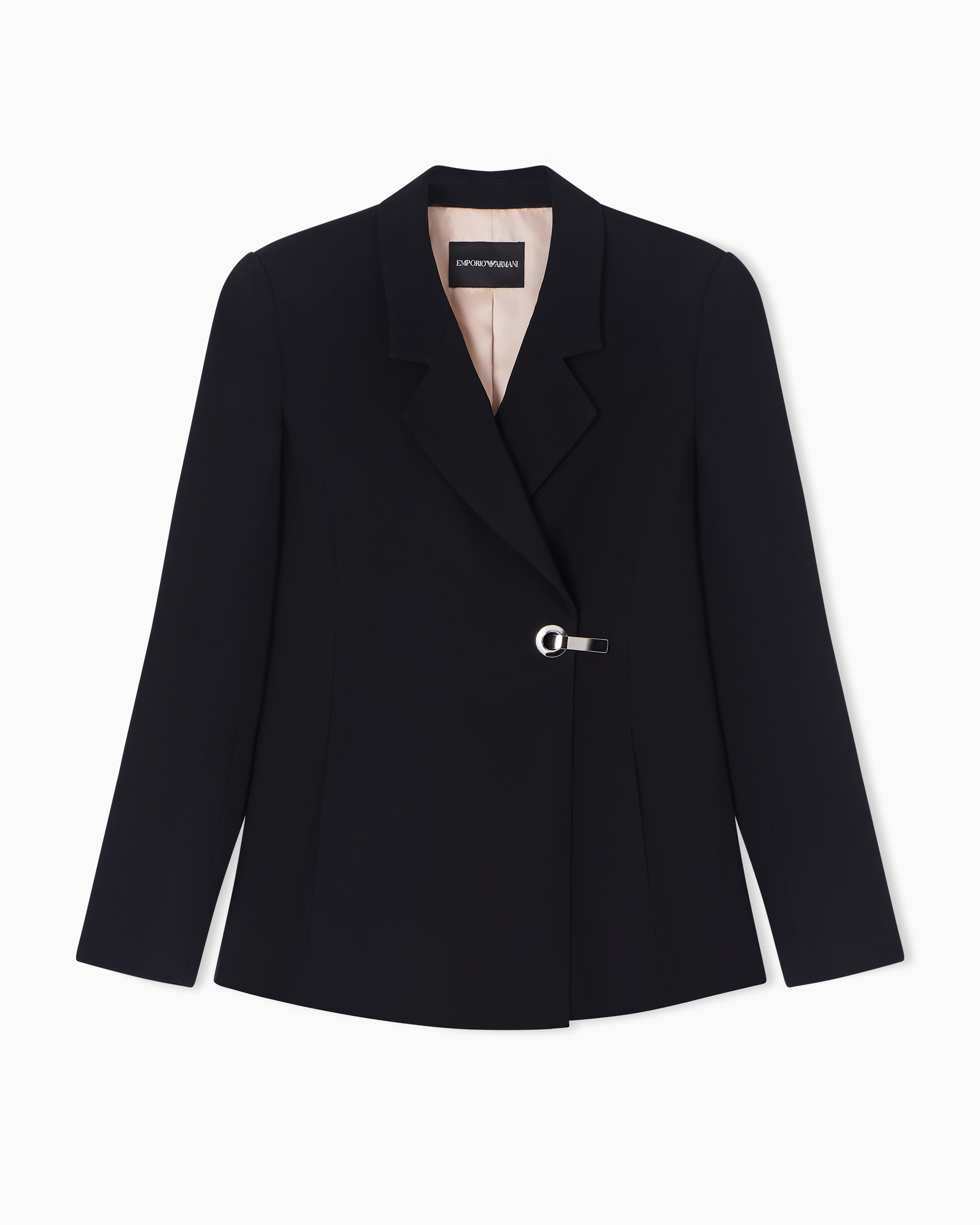 Envers satin jacket with lapels and hook | Emporio Armani