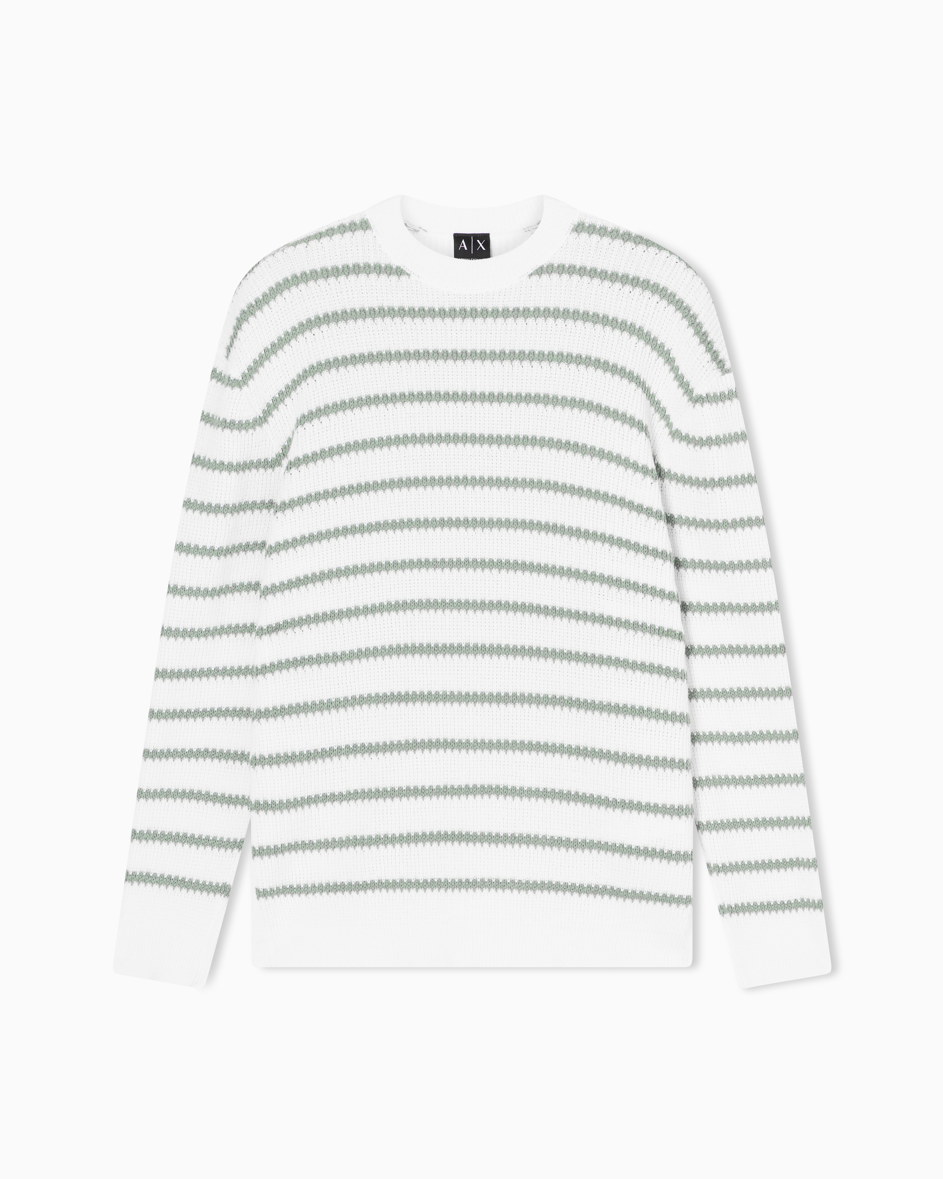 ★希少★ EMPORIO ARMANI 半袖 ニット ストライプ 白 L相当 Colorful Striped Crew Neck Sweater | Armani Exchange