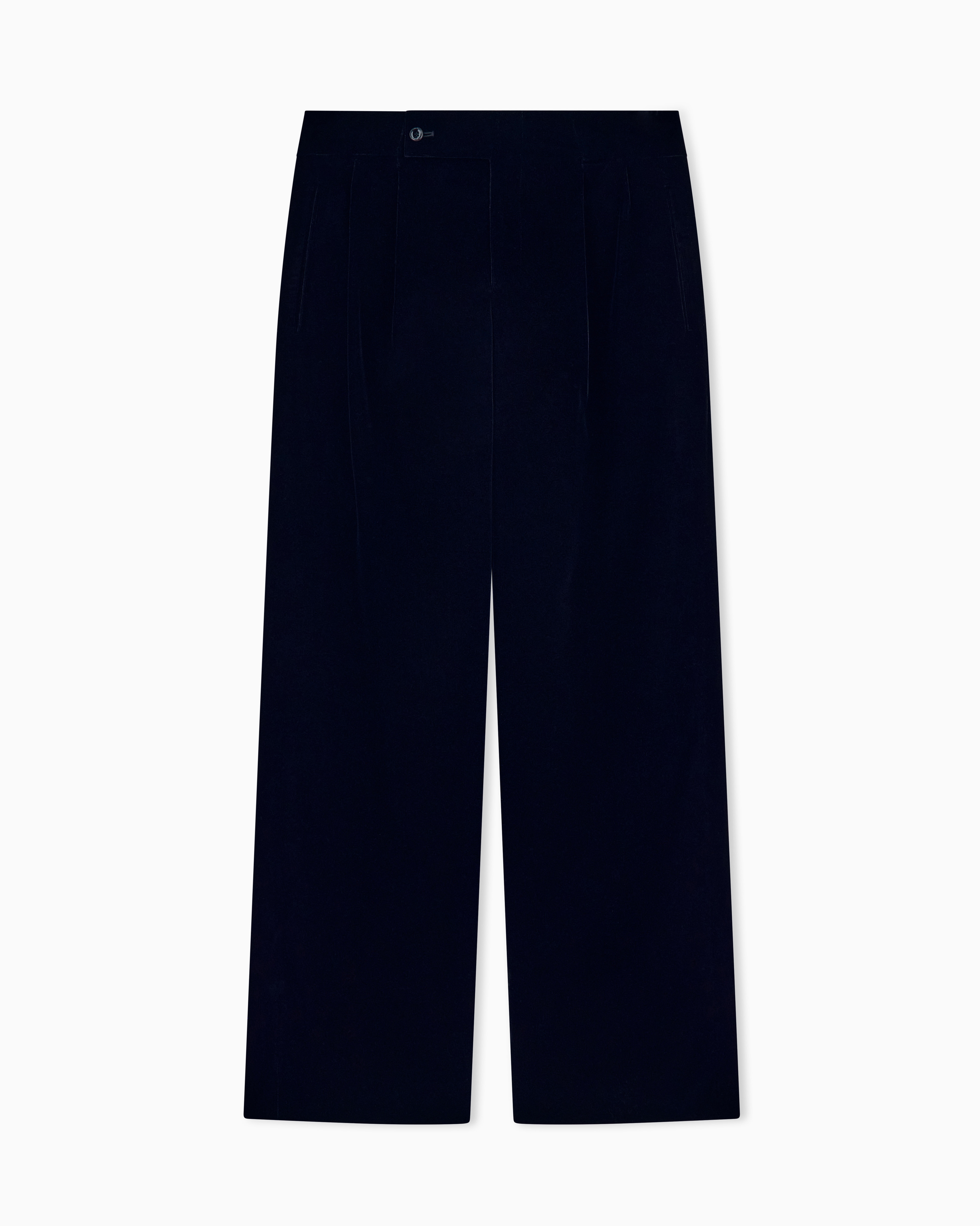 Oversized trousers in smooth stretch velvet | Giorgio Armani US