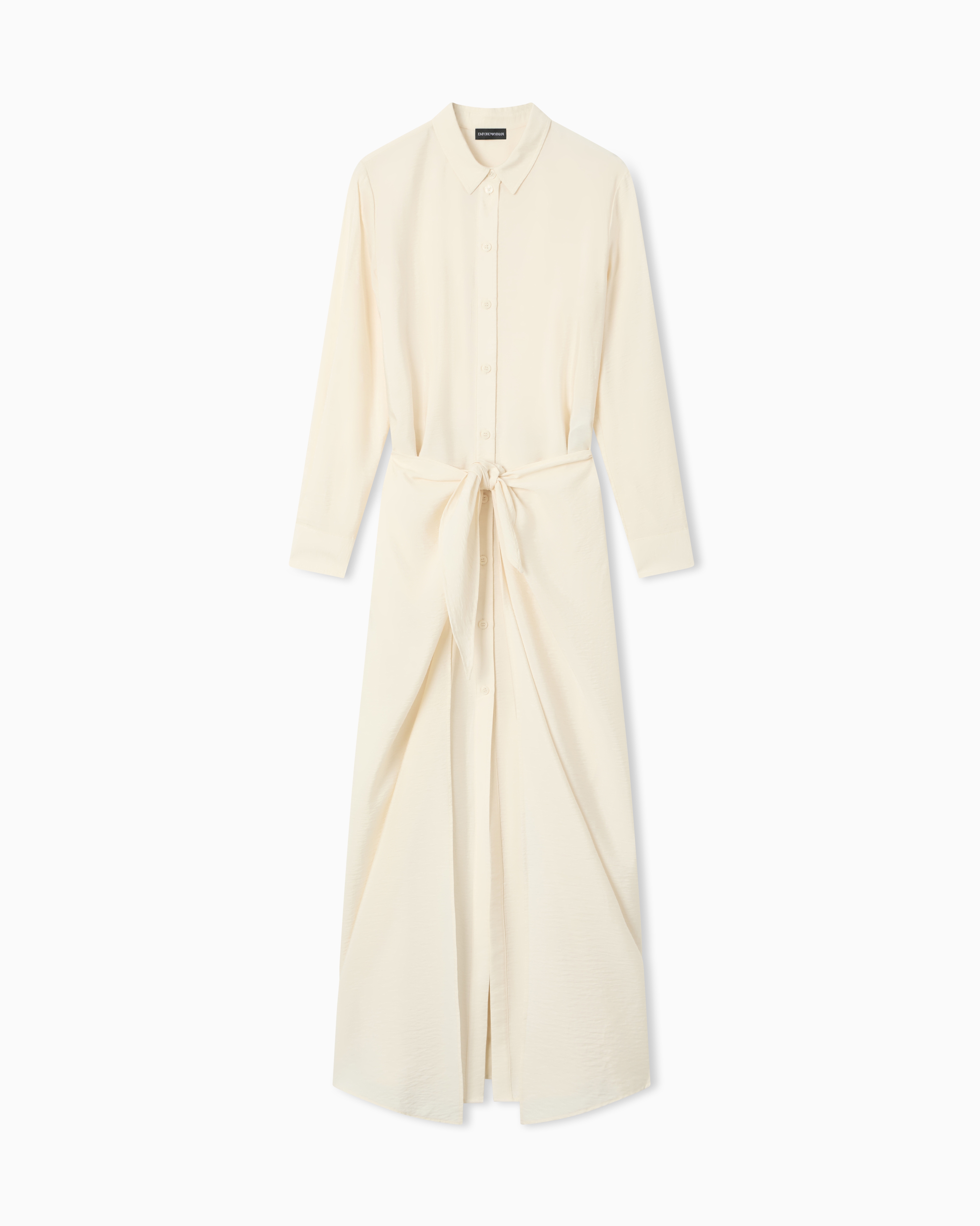 emporio armani dress Emporio Armani ribbed-bib long-sleeved Dress | Black