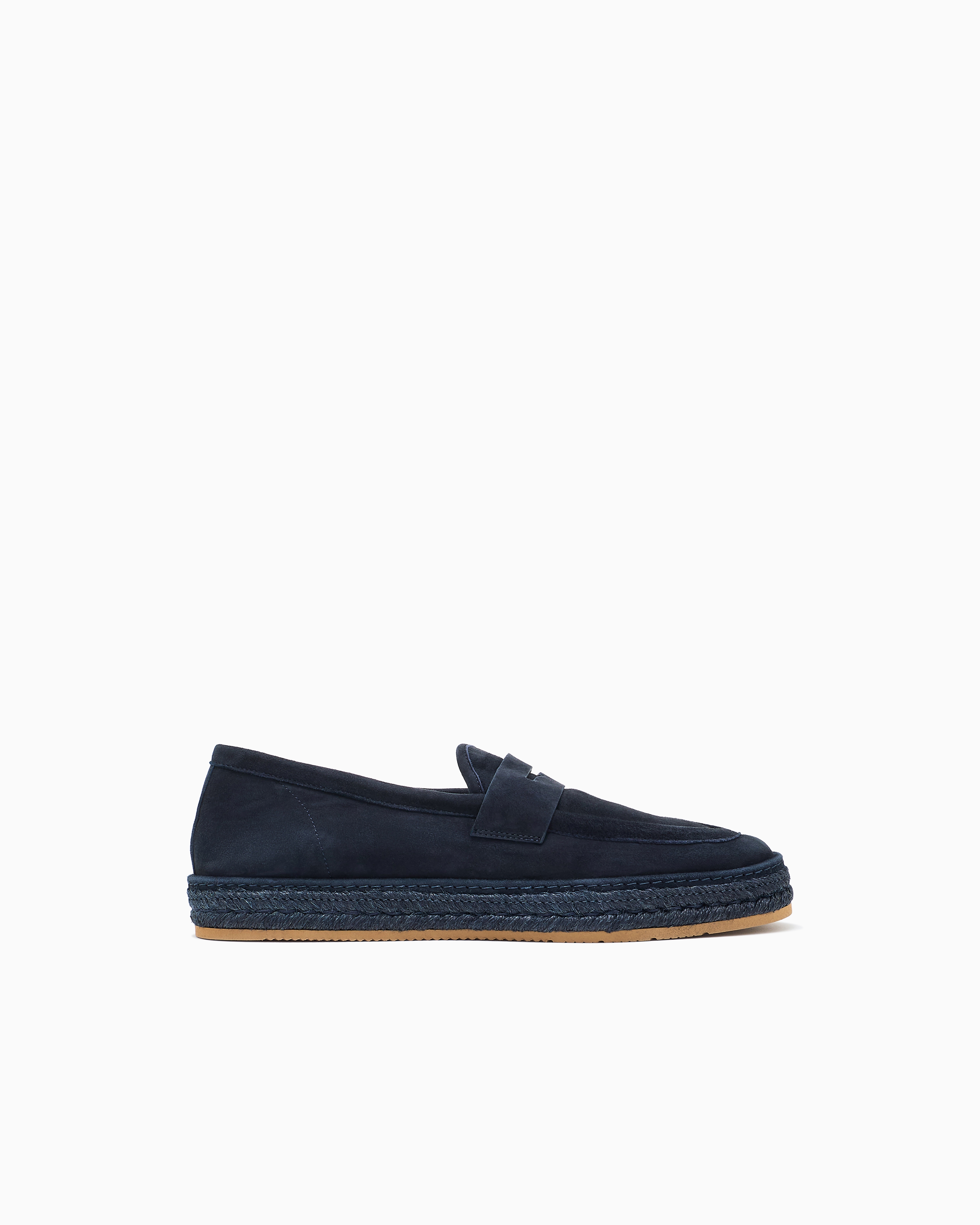 Suede loafers with a rope sole | Giorgio Armani US