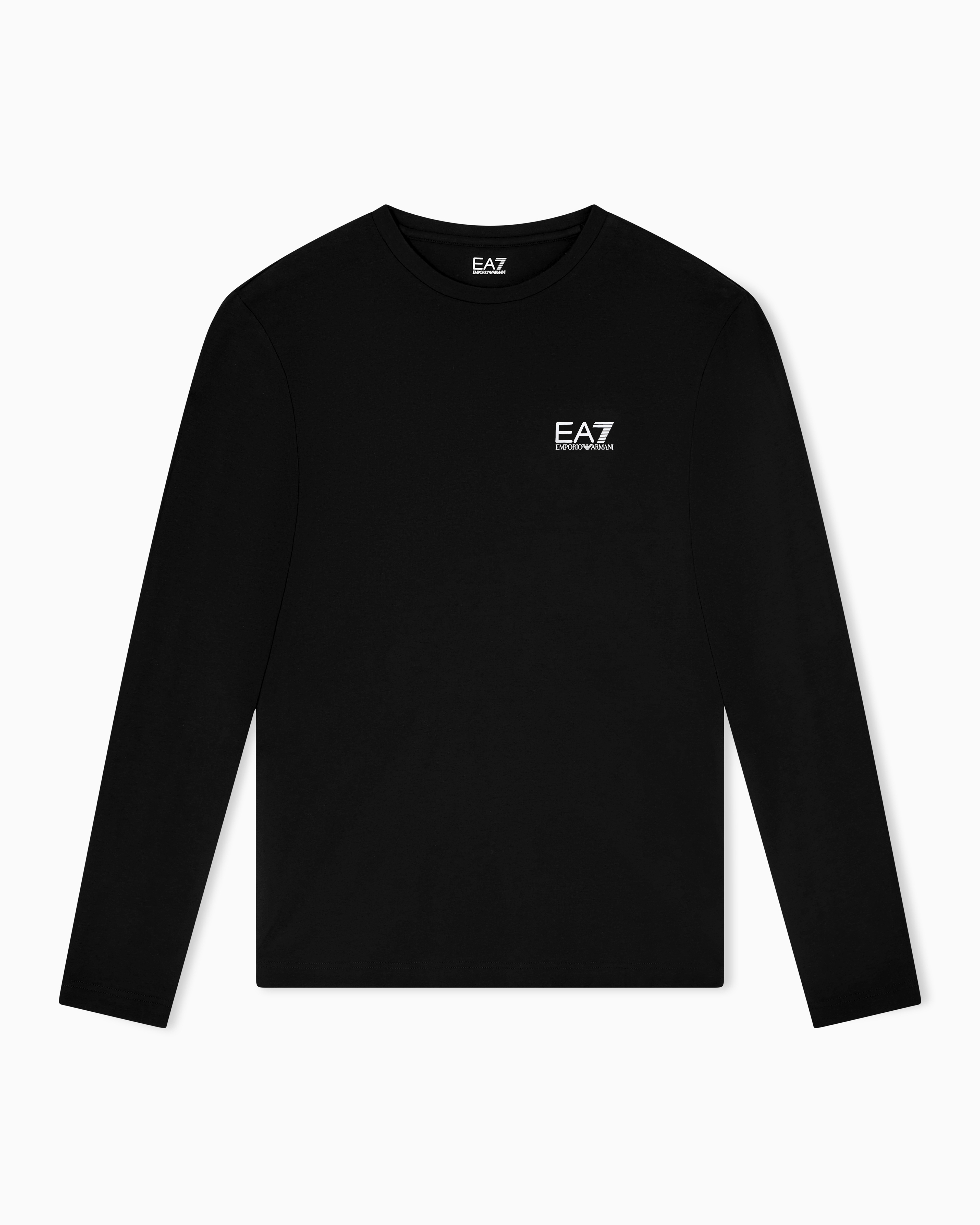 新品 EA7 EMPORIO ARMANI 長袖Tシャツ ブラック L Crew neck t-shirt Core Identity in cotton with long sleeves | EA7 US