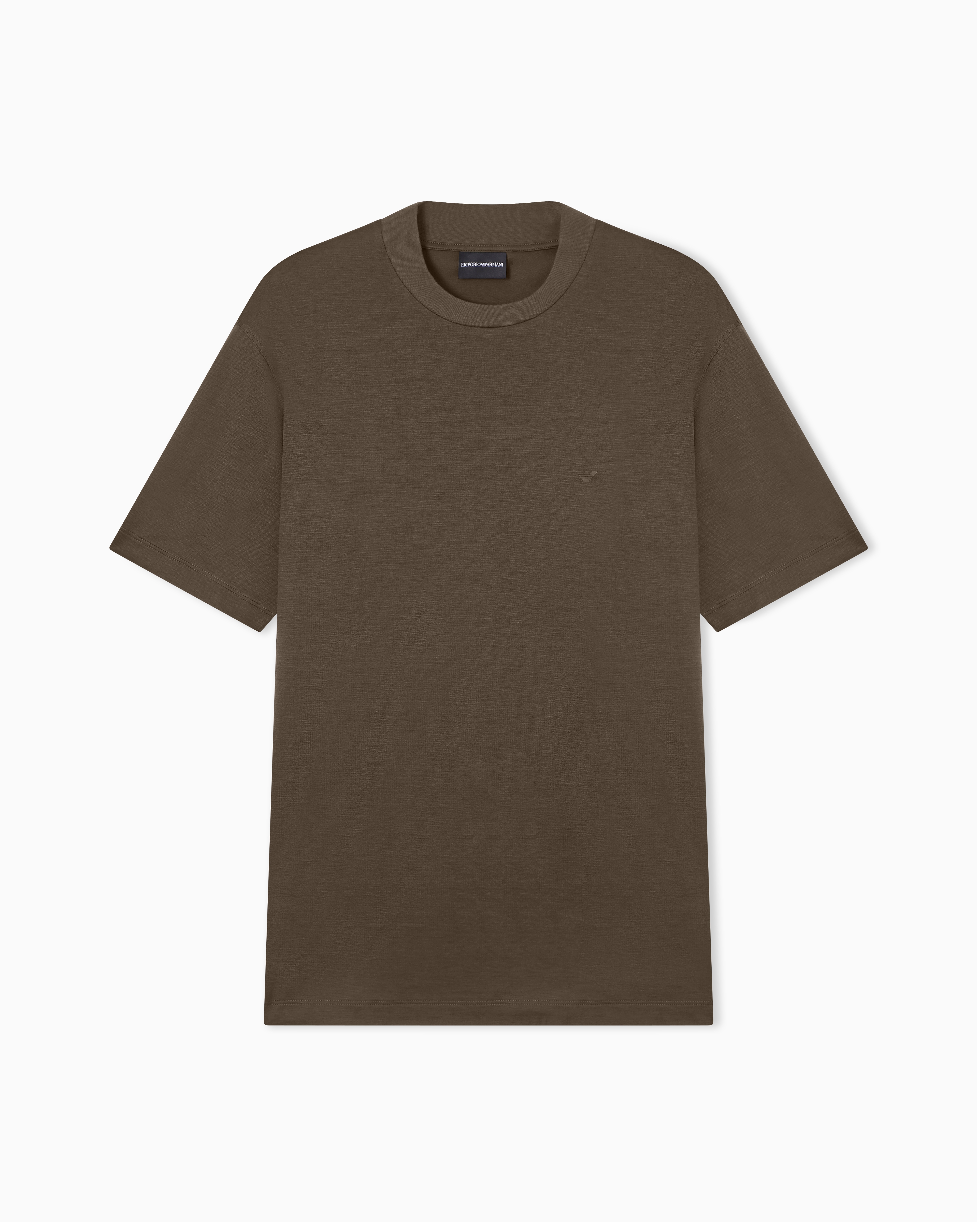 Travel Essential Lyocell-blend jersey T-shirt | Emporio Armani US
