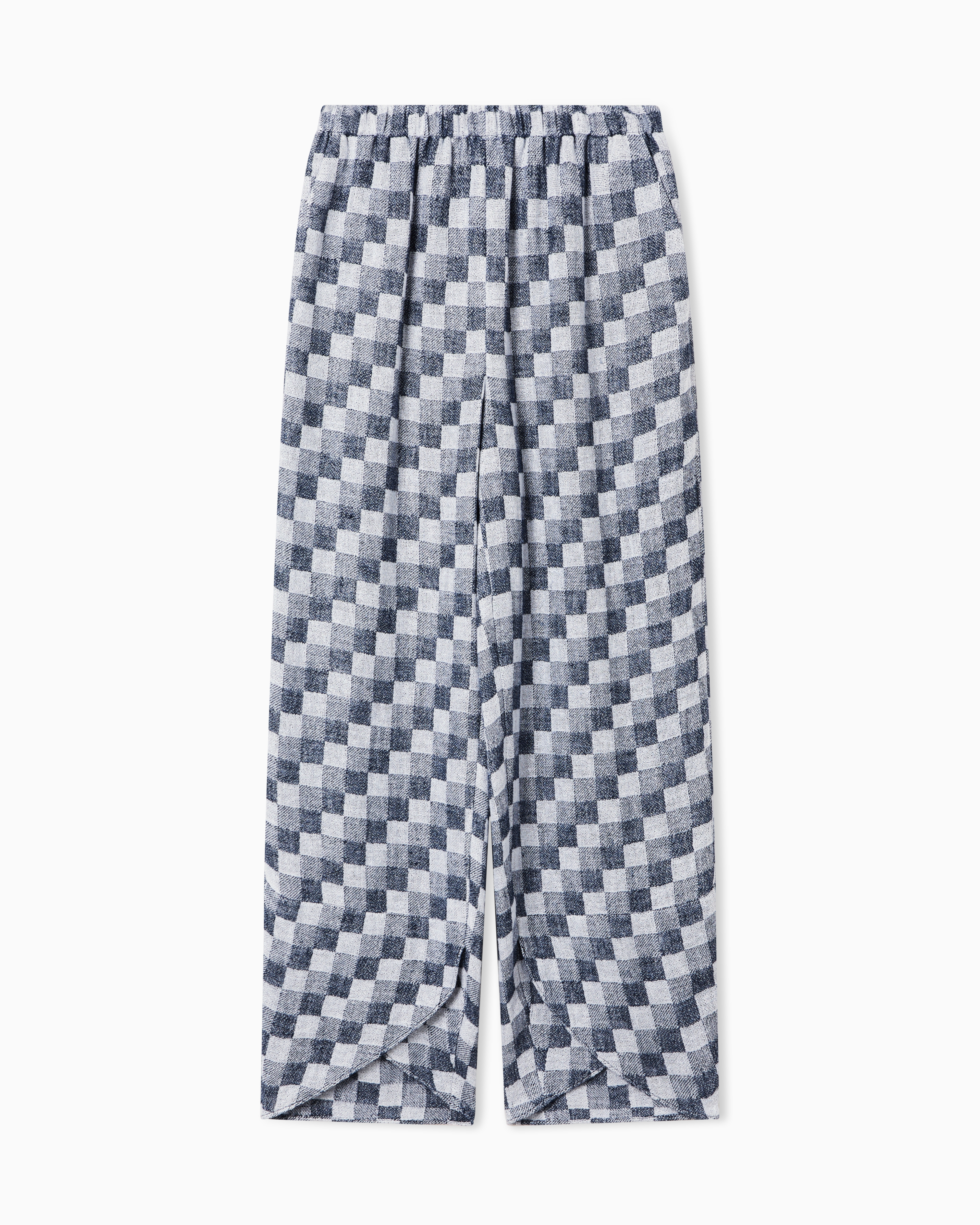 パンツ リネンガーゼ チェック | Emporio Armani