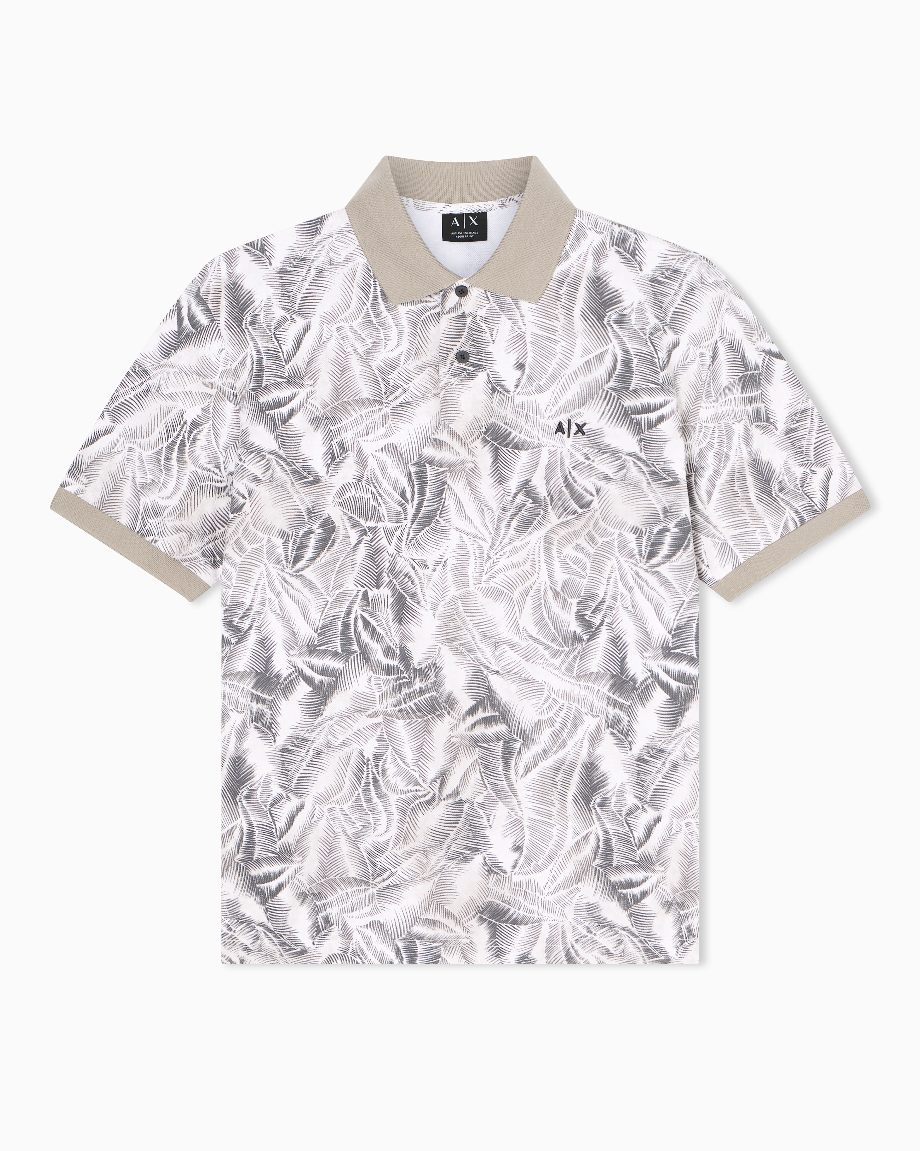 オールオーバーリーフプリント 半袖ポロシャツ | Armani Exchange