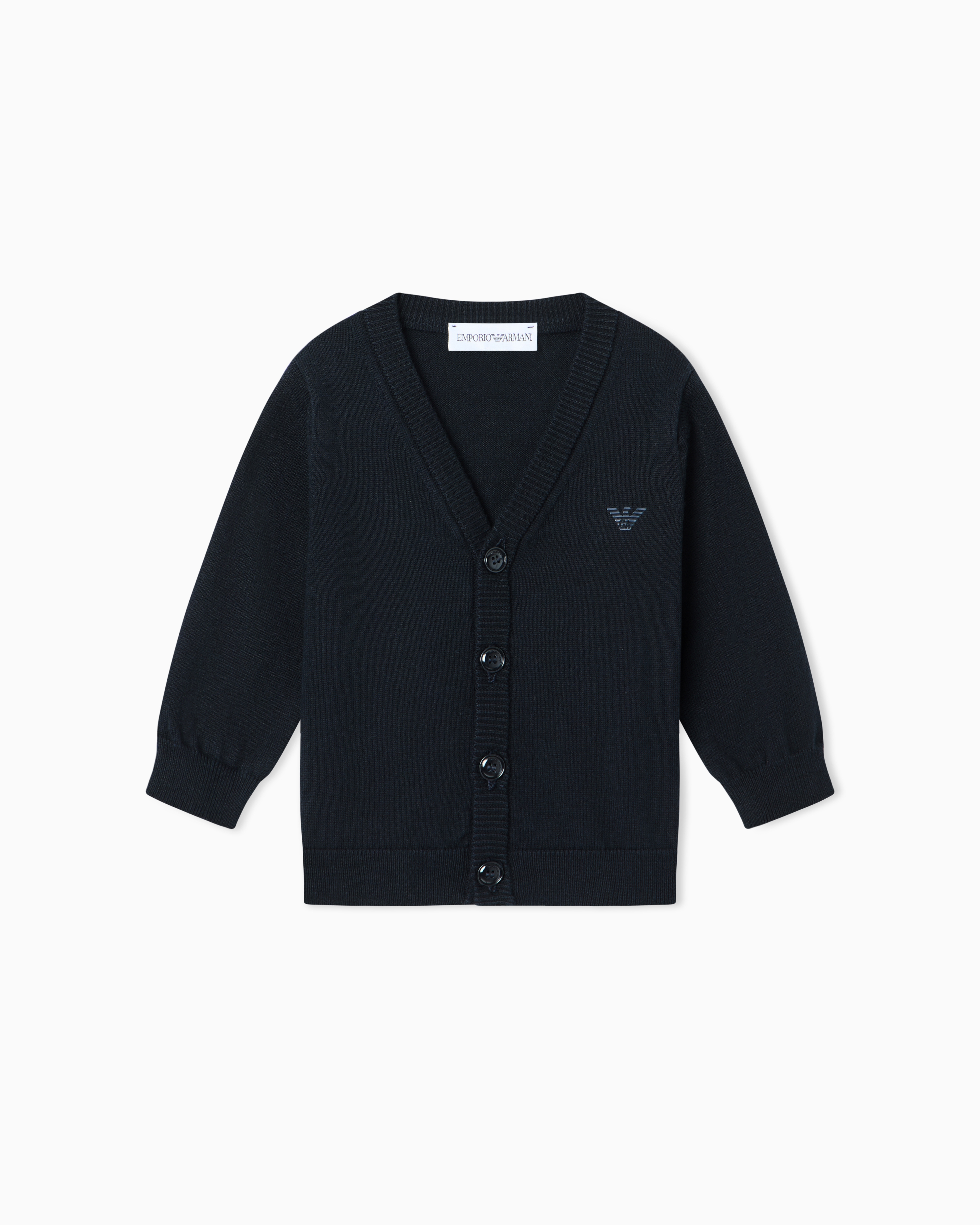 未使用 タグ付き EMPORIO ARMANI カーディガン ネイビー EMPORIO ARMANI(エンポリオアルマーニ) ニットカーディガン 48(Lサイズ