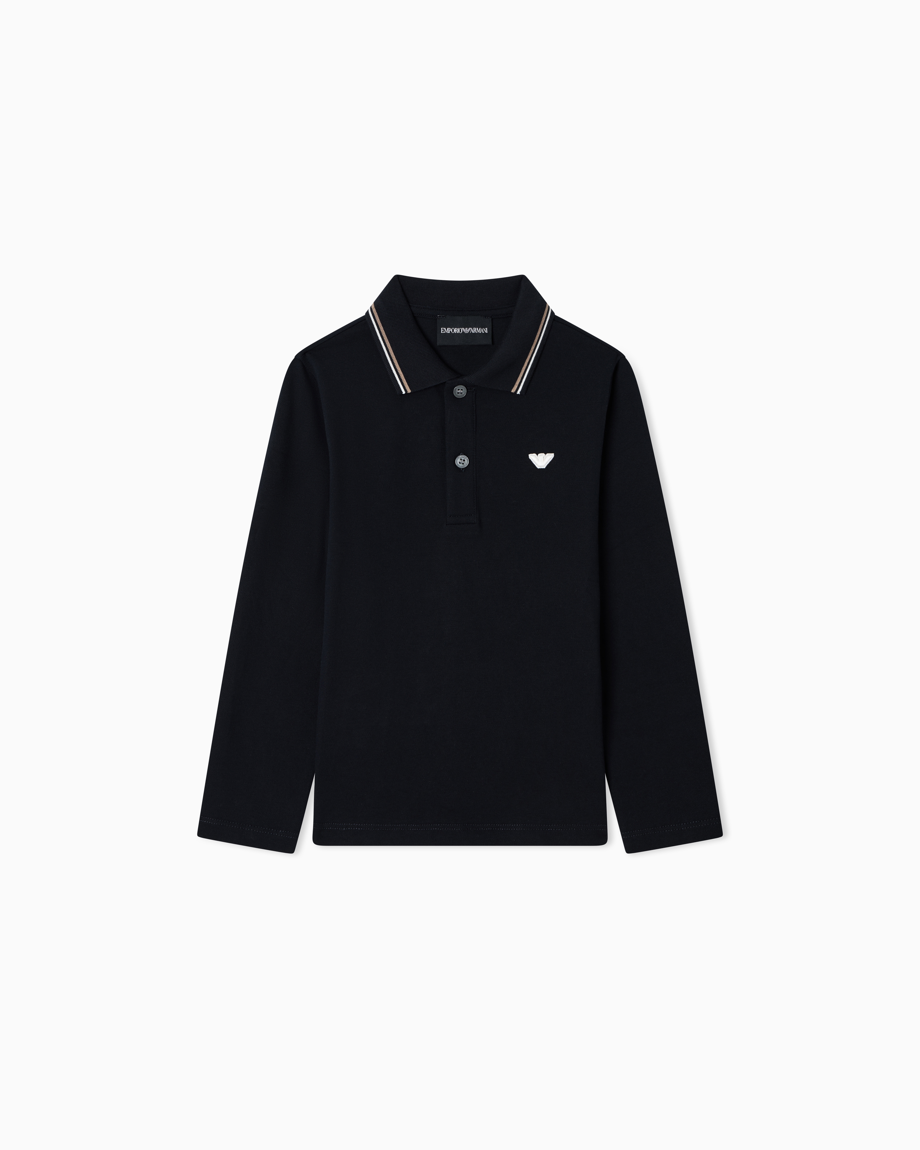 長袖ポロシャツ ストレッチピケ | Emporio Armani