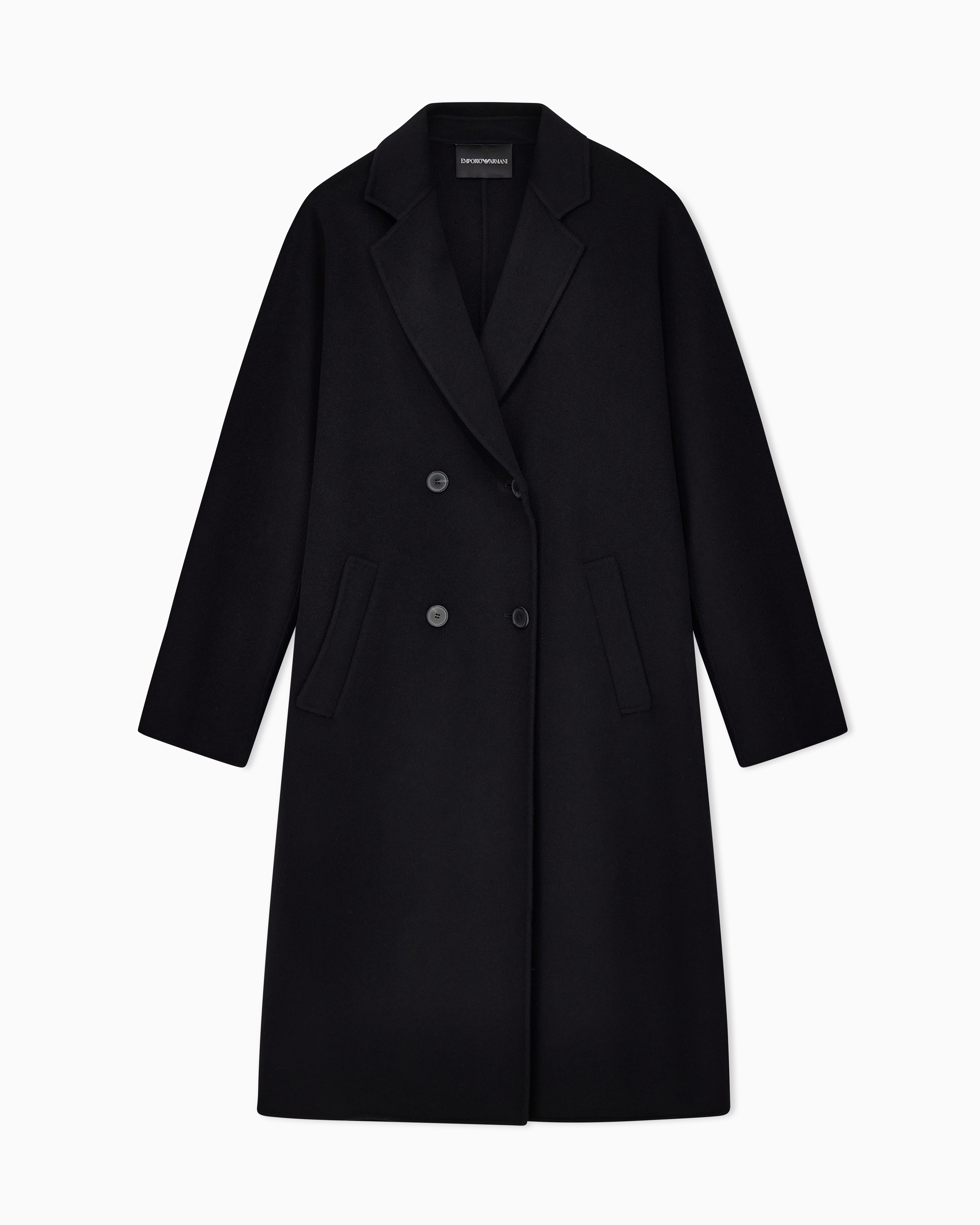 Casentino wool and cashmere double-breasted coat | Emporio Armani